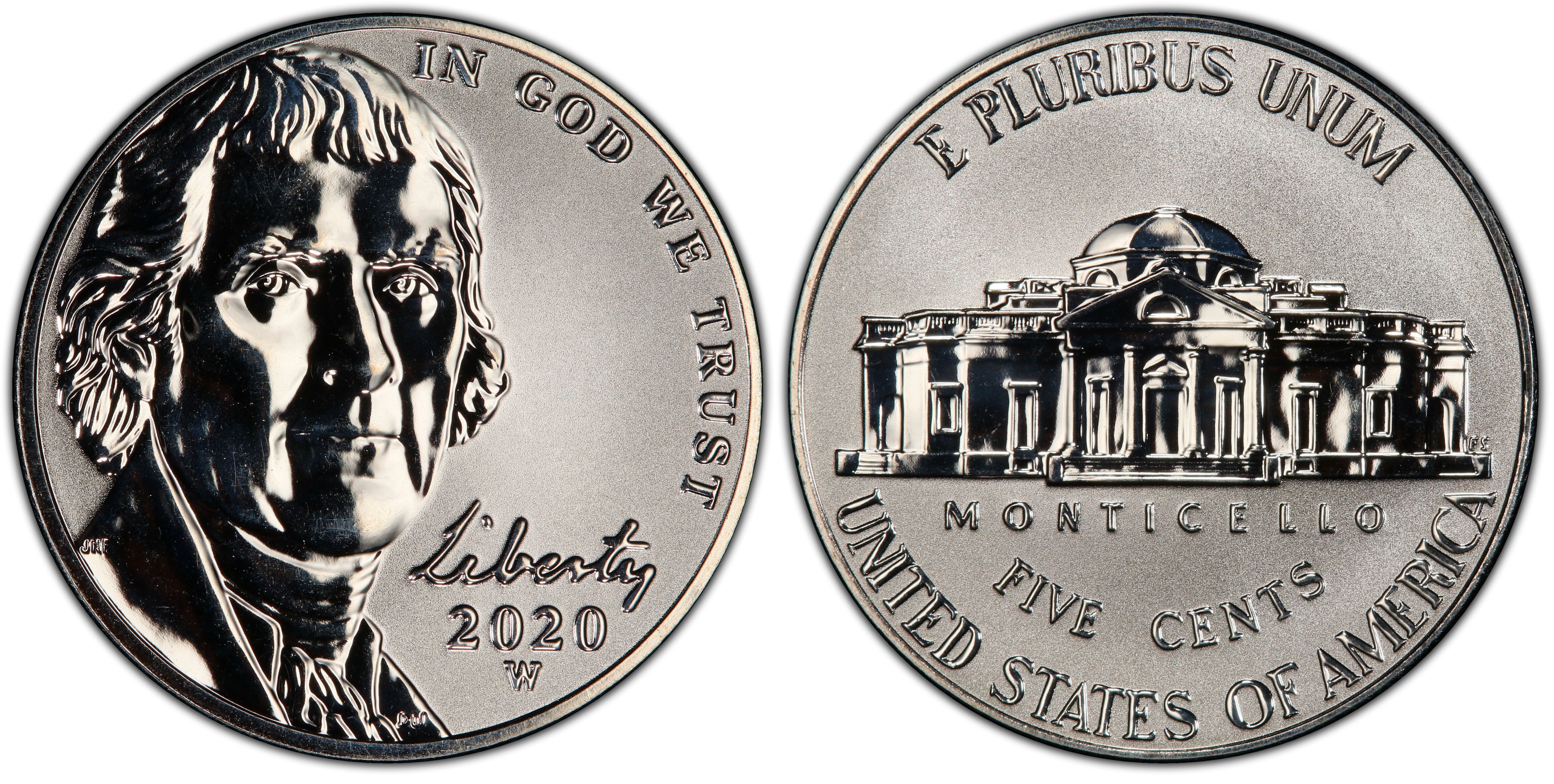 Images of Jefferson Nickel 2020-W 5C Reverse Proof - PCGS CoinFacts