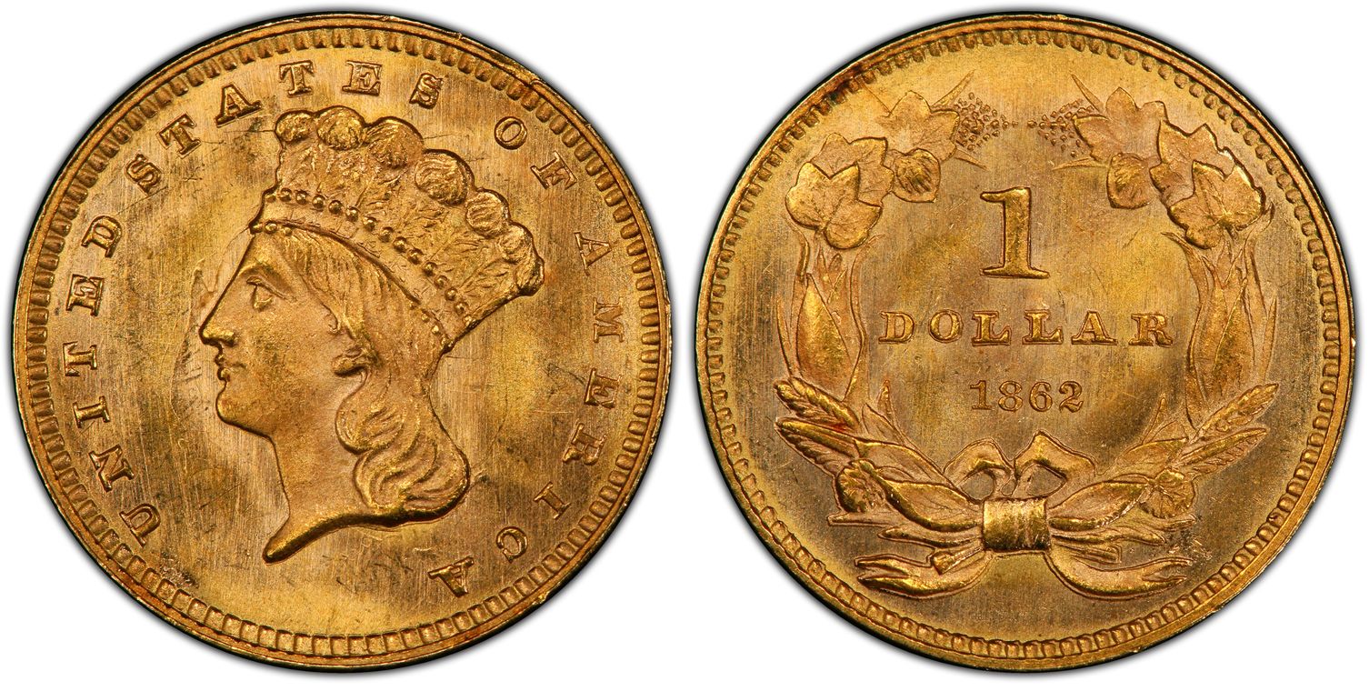 1862 G$1 (Regular Strike) Gold Dollar - PCGS CoinFacts