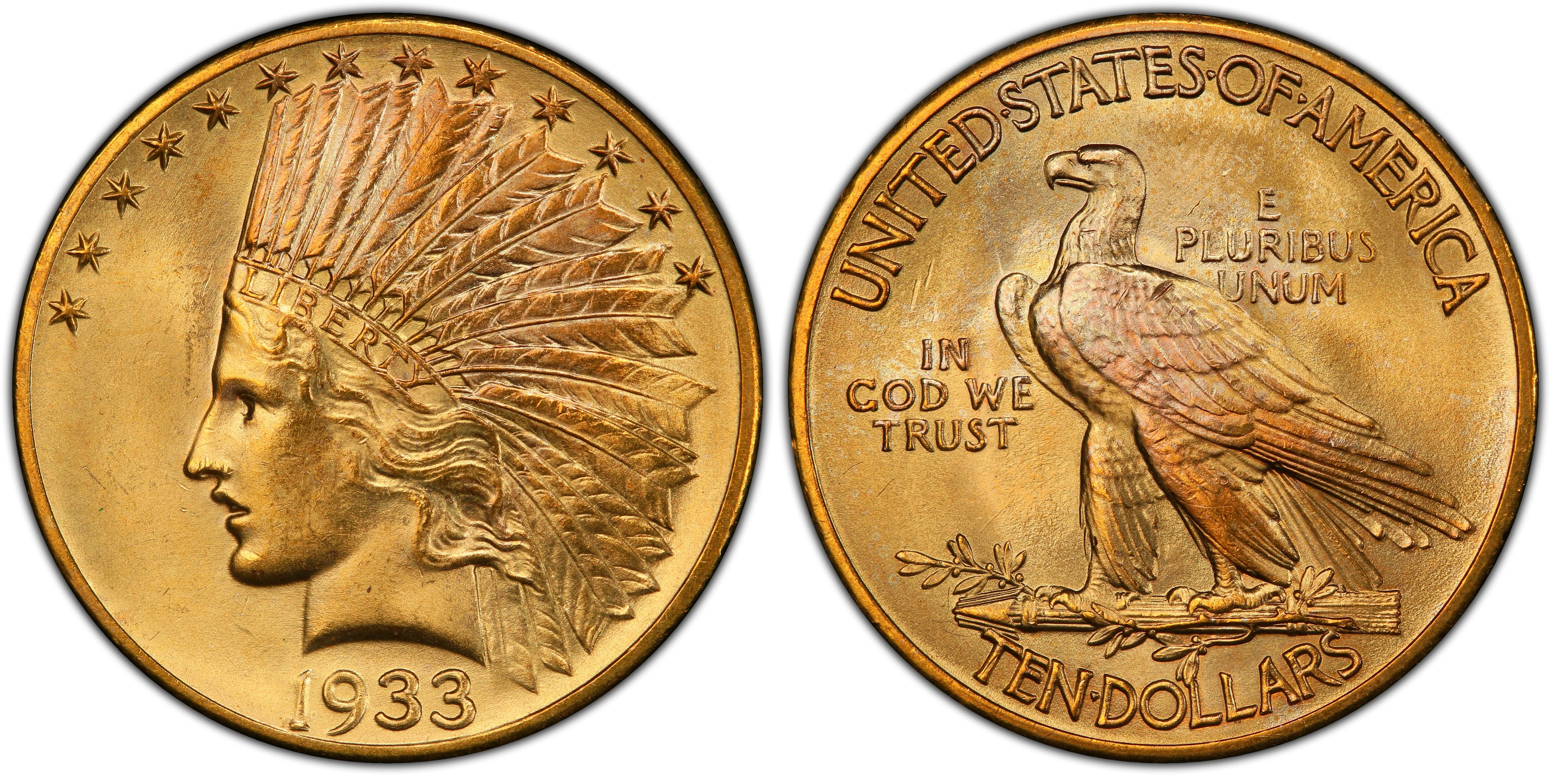 1933 $10 (Regular Strike) Indian $10 - PCGS CoinFacts