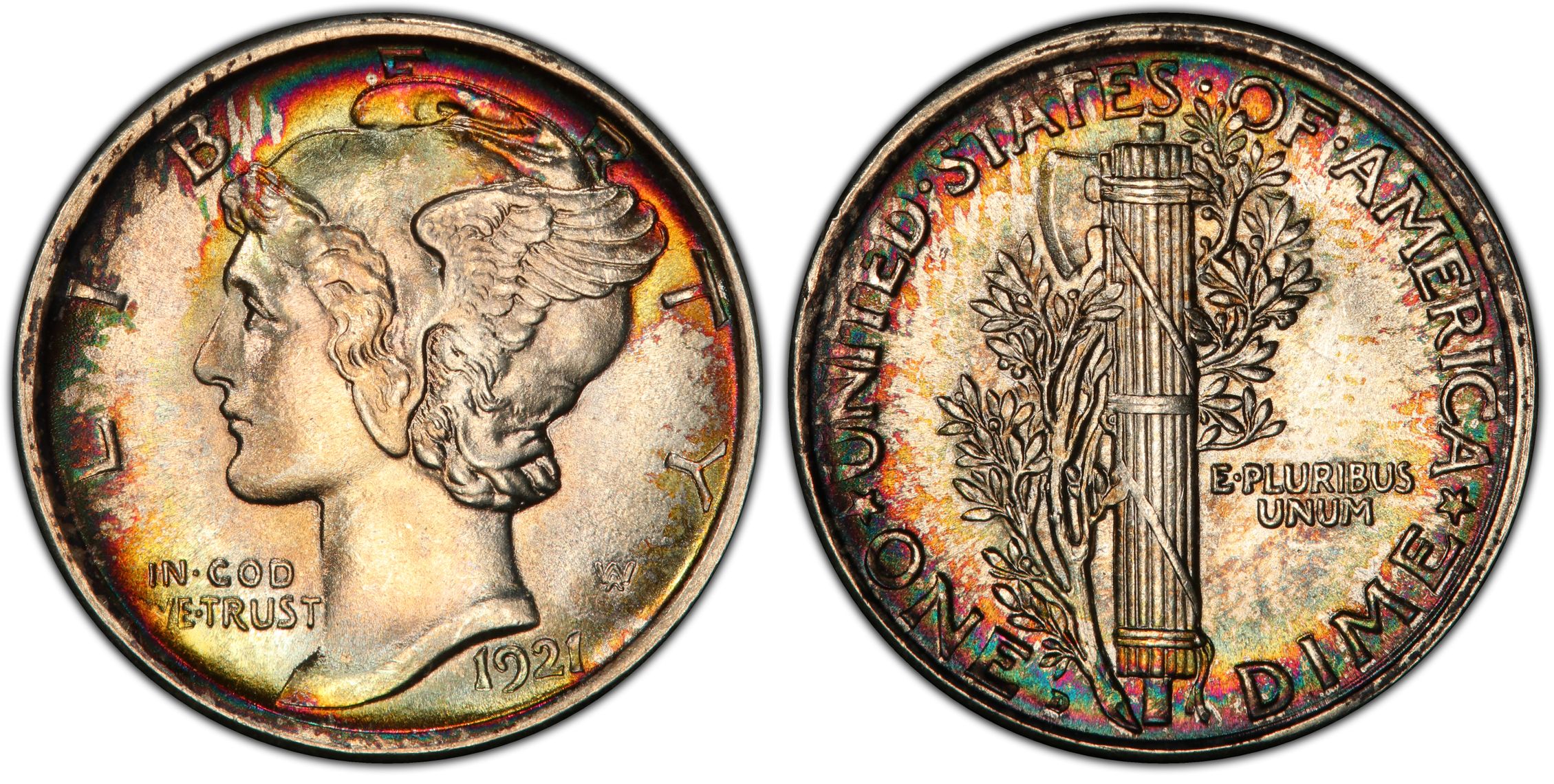 1921-D 10C (Regular Strike) Mercury Dime - PCGS CoinFacts