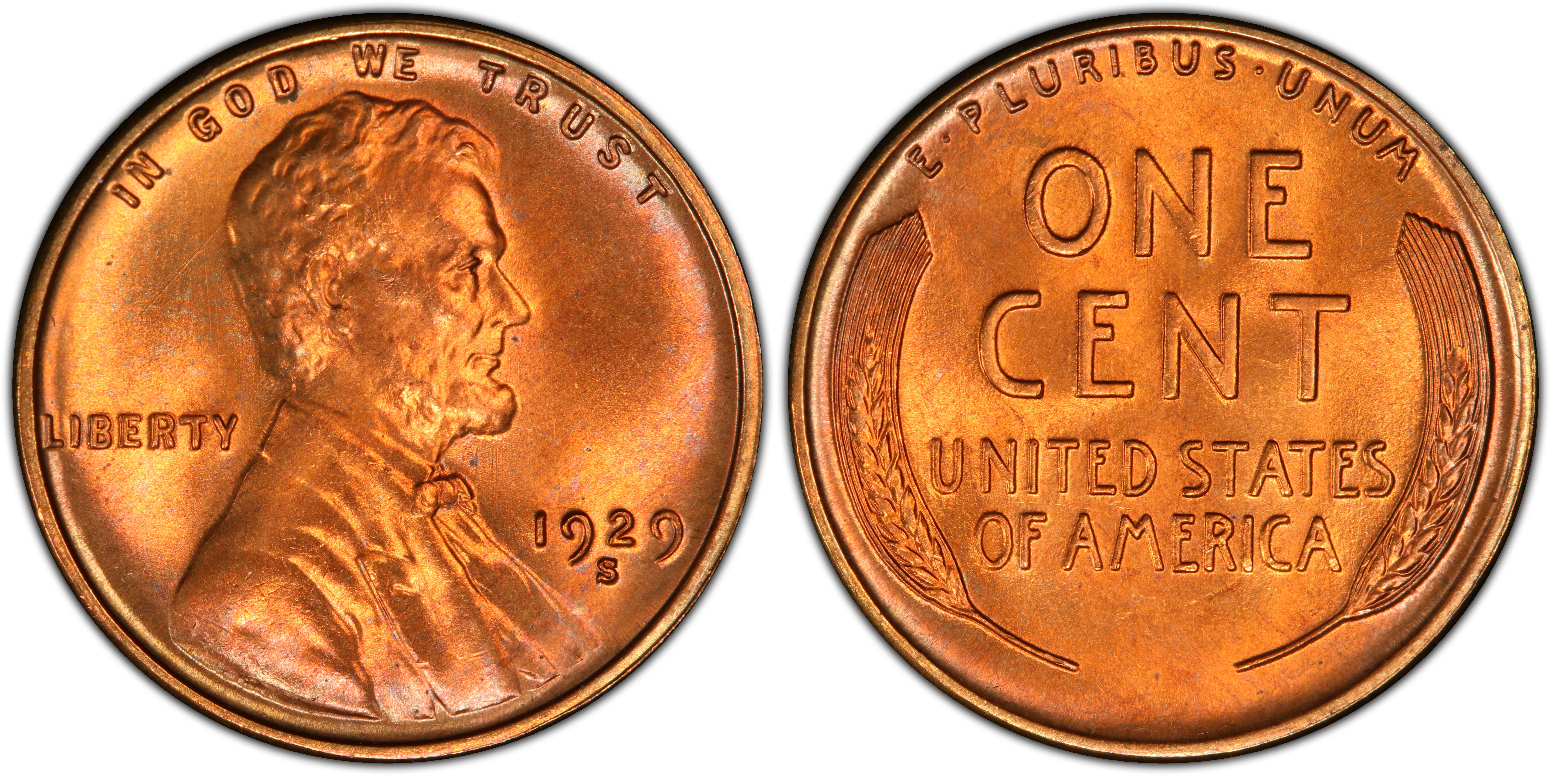 1929-S 1C, RD (Regular Strike) Lincoln Cent (Wheat Reverse) - PCGS CoinFacts