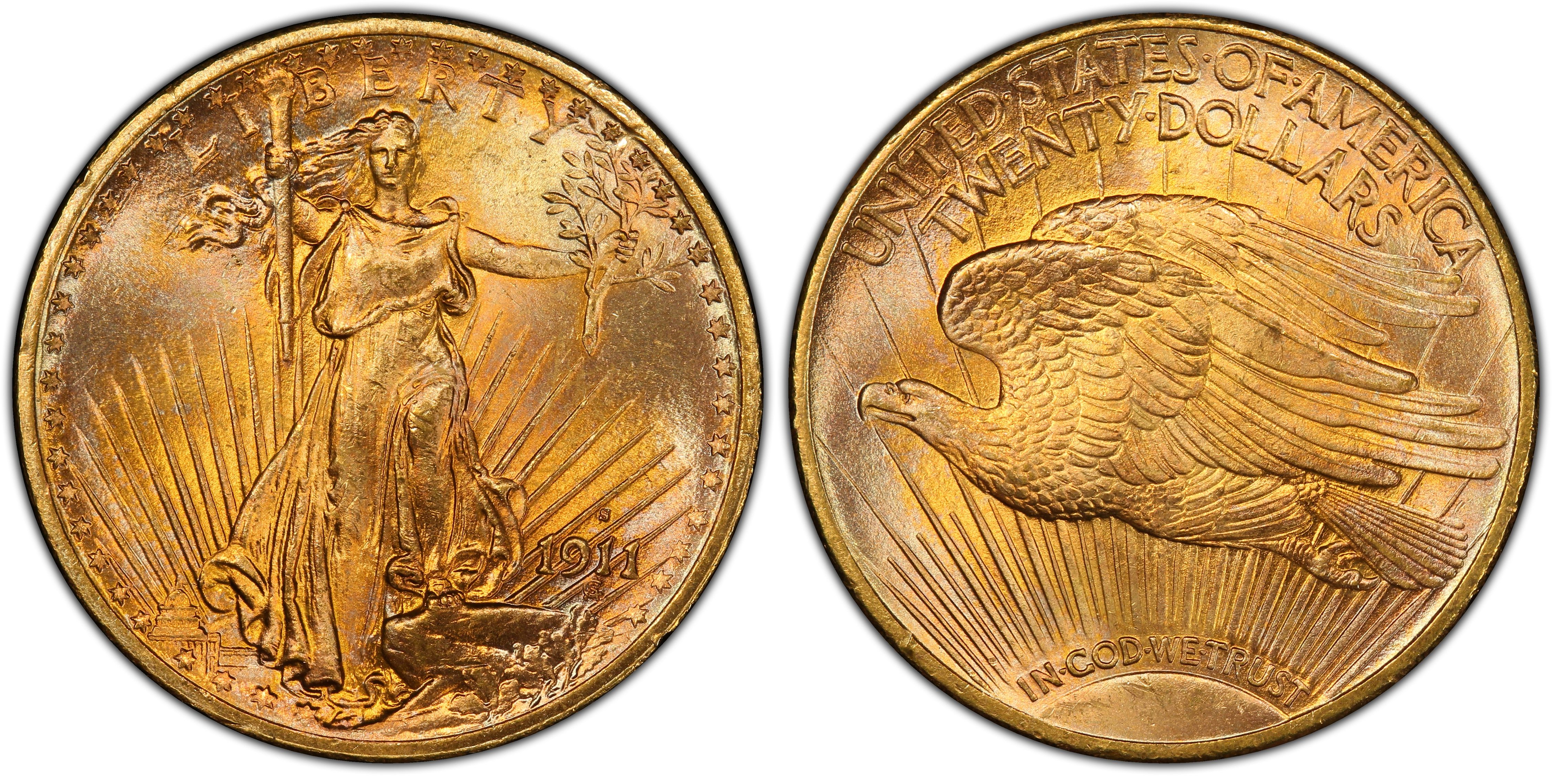 1911-S $20 (Regular Strike) St. Gaudens $20 - PCGS CoinFacts