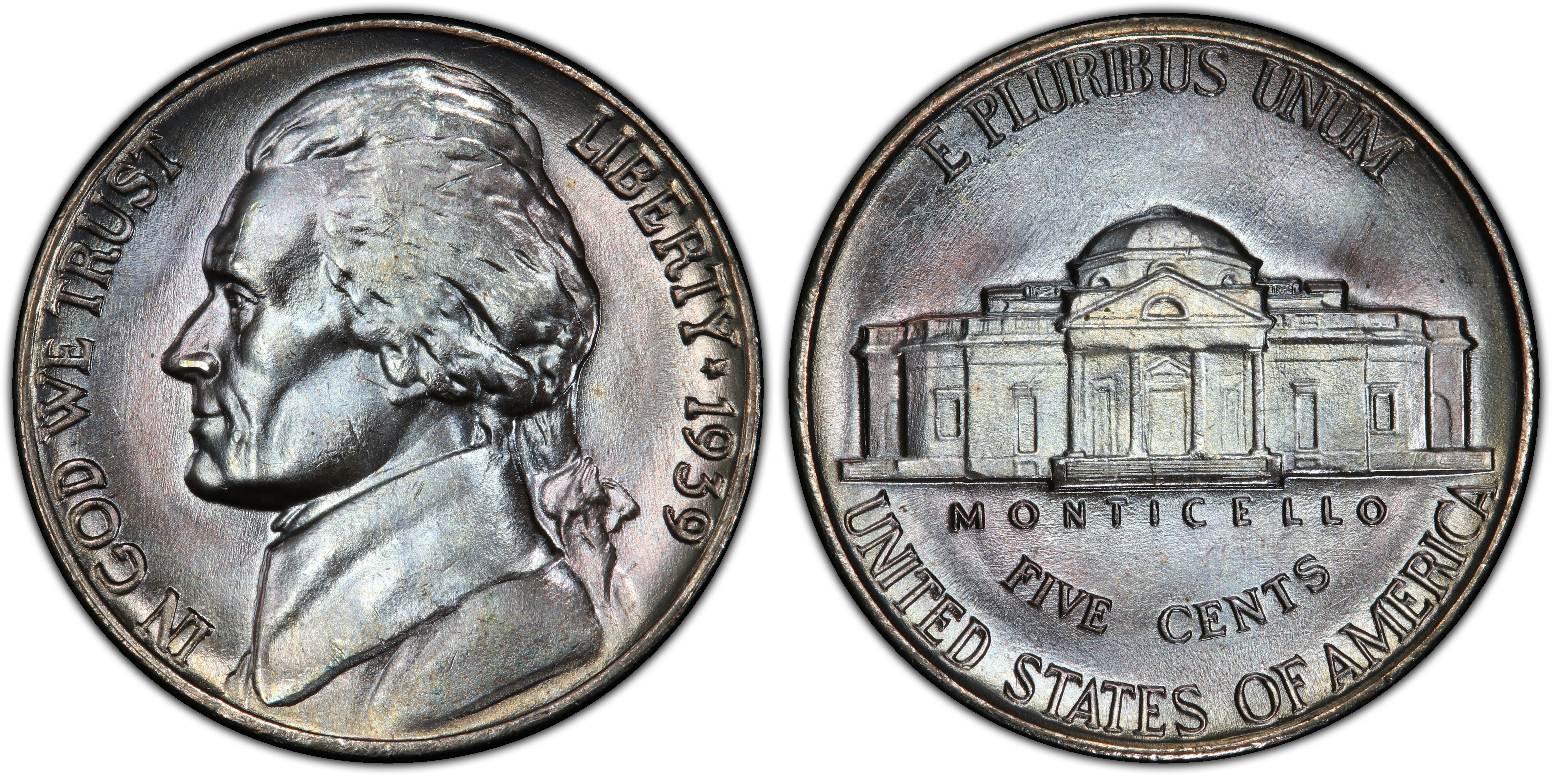 1939 5C Reverse of 1938, FS (Regular Strike) Jefferson Nickel