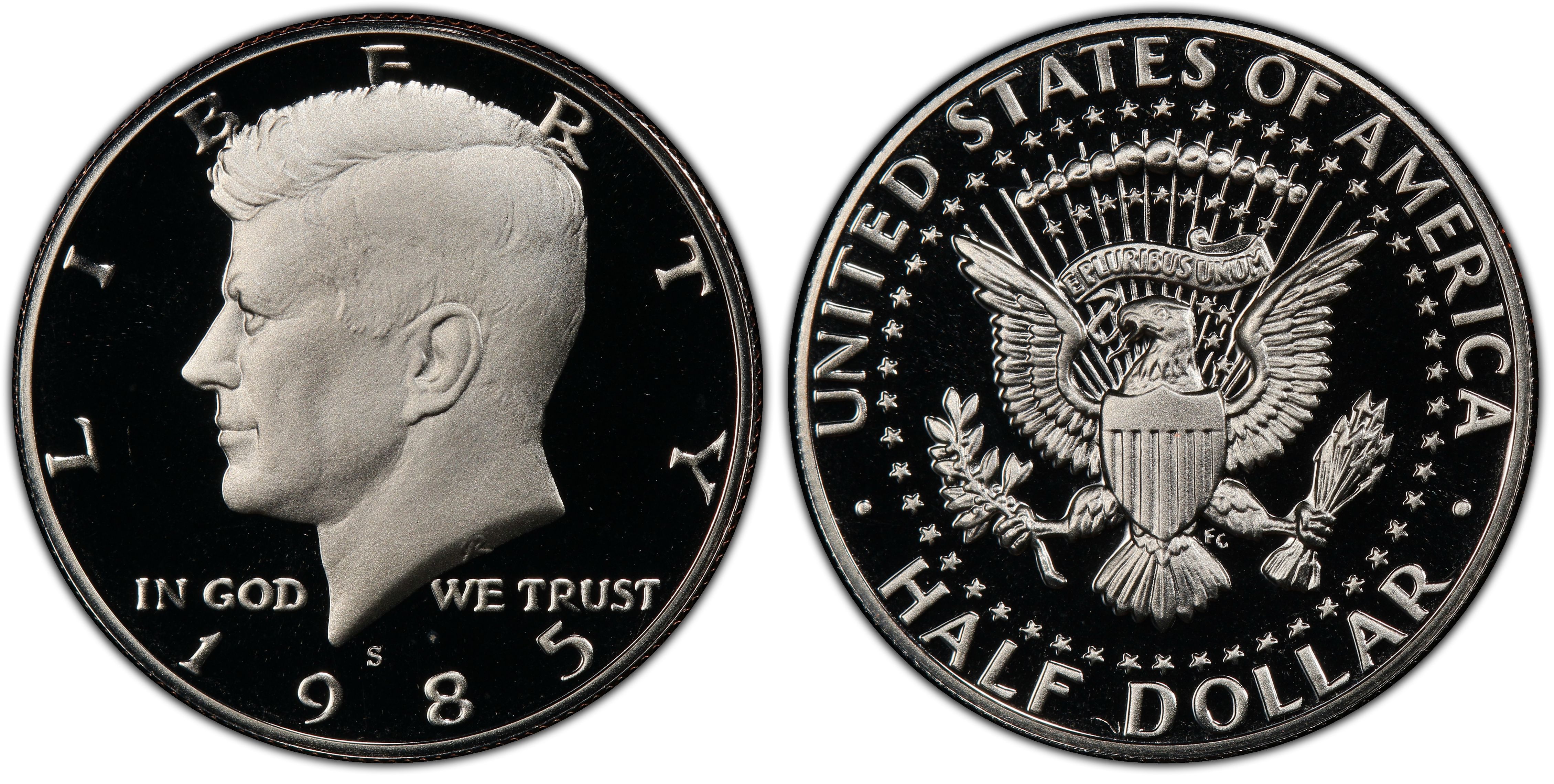1985 S Gem Proof Kennedy Half Dollar US Coin 