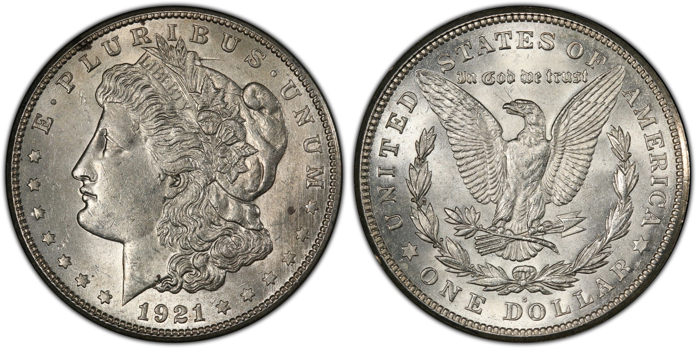 1921-S $1 VAM 1B-3 Thorn Head Hit List (Regular Strike) Morgan Dollar ...