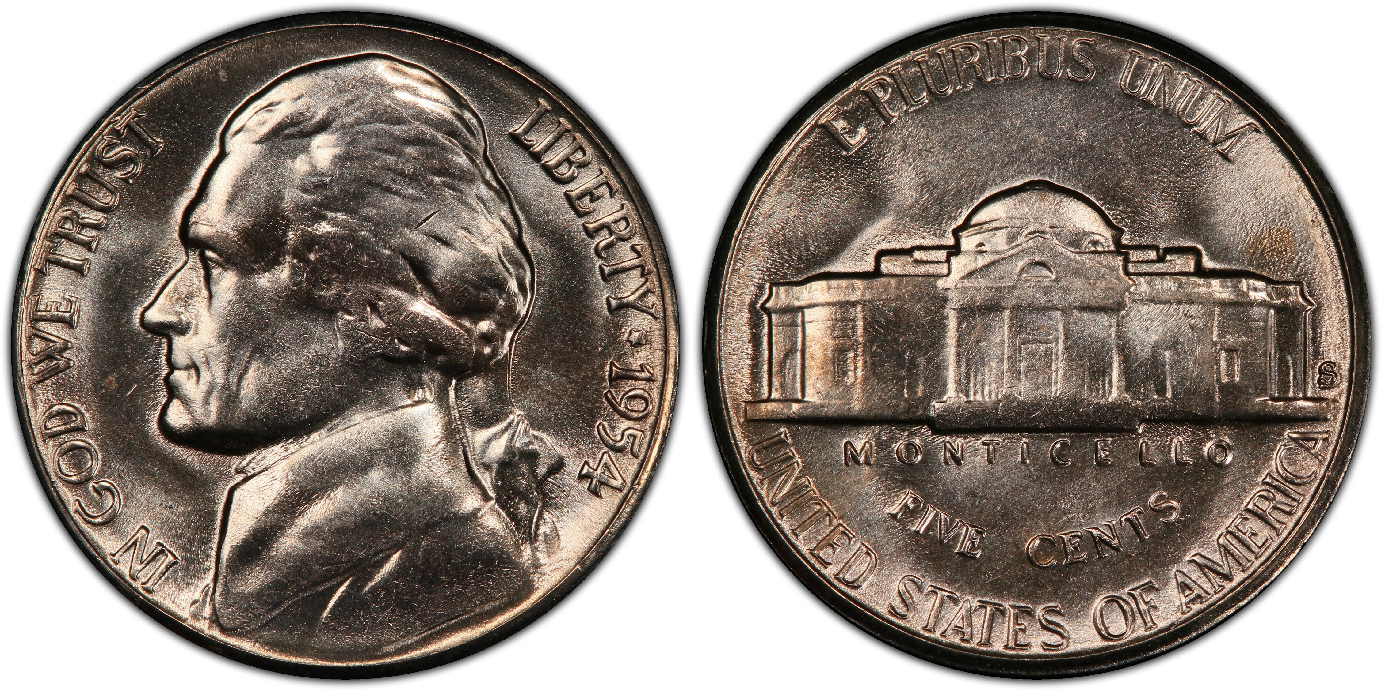 1954-S Jefferson Nickel Coin PCGS MS-65 
