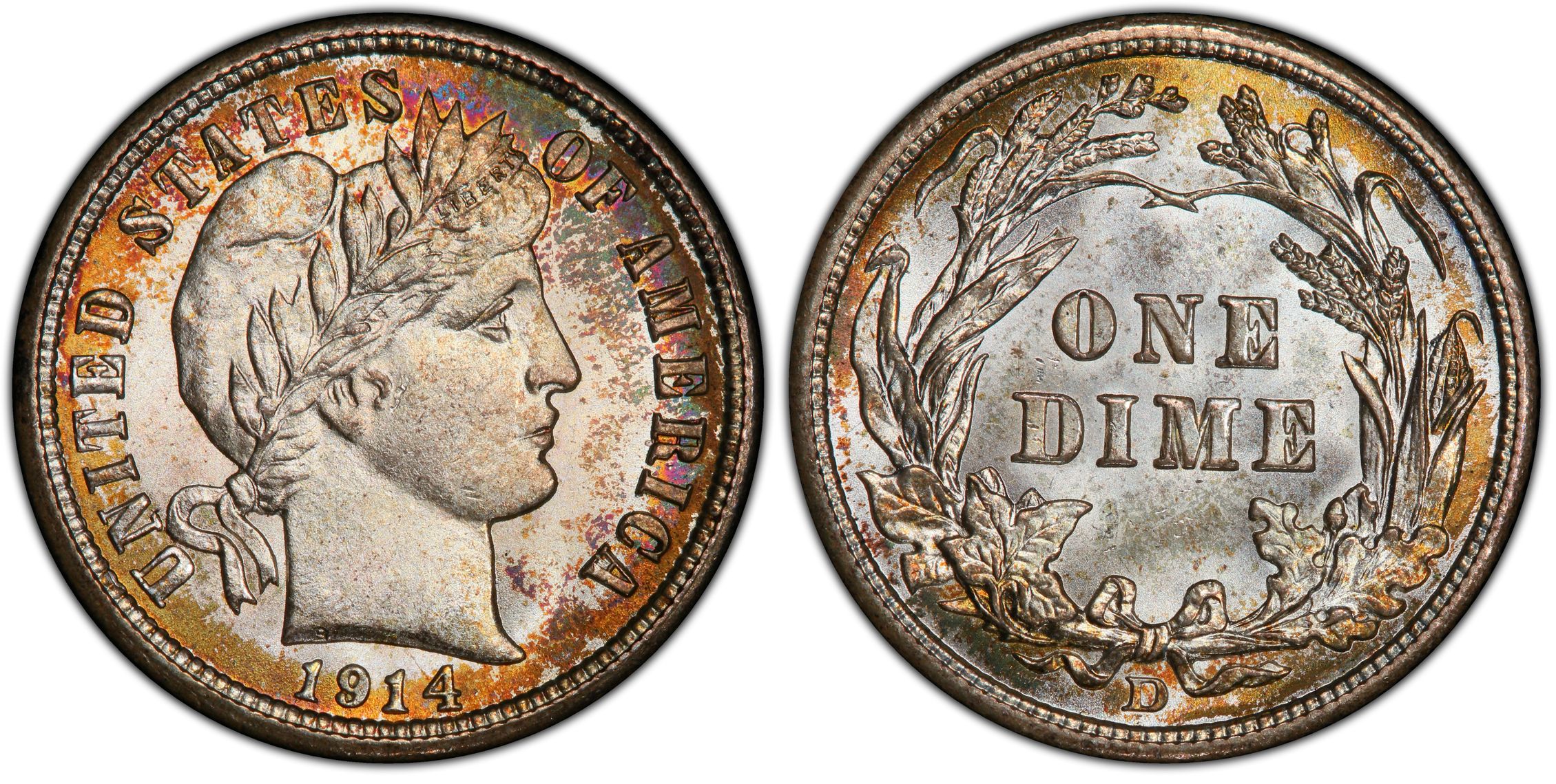 1914 Dime top