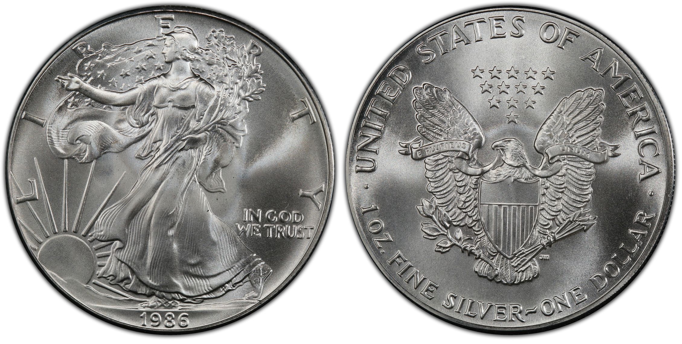 アンティークコイン 銀貨 1986 (S) $1 Silver Eagle Struck at San