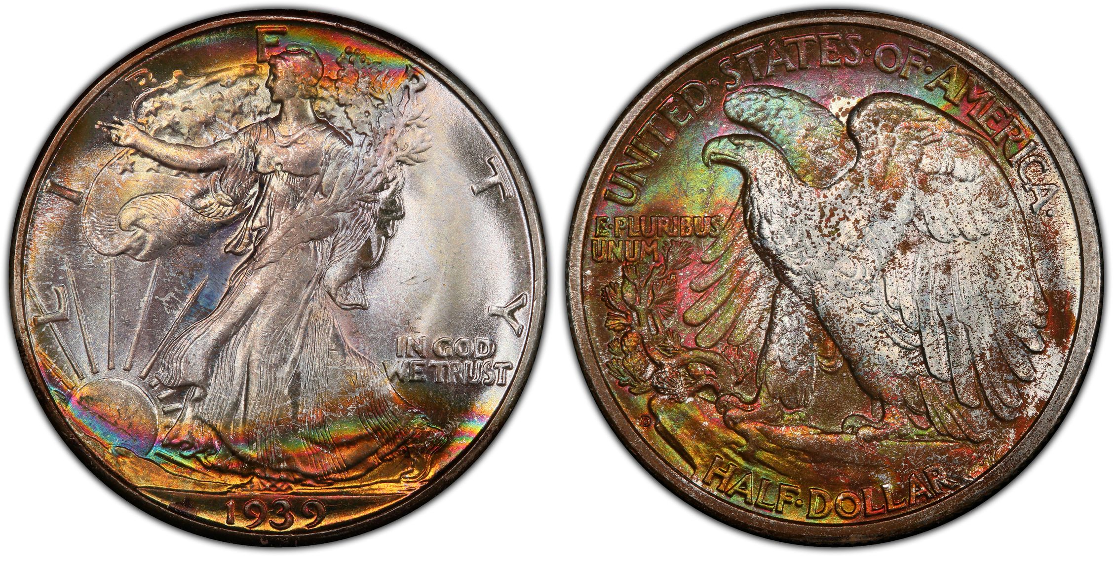 1939 D 50C Regular Strike Walking Liberty Half Dollar PCGS