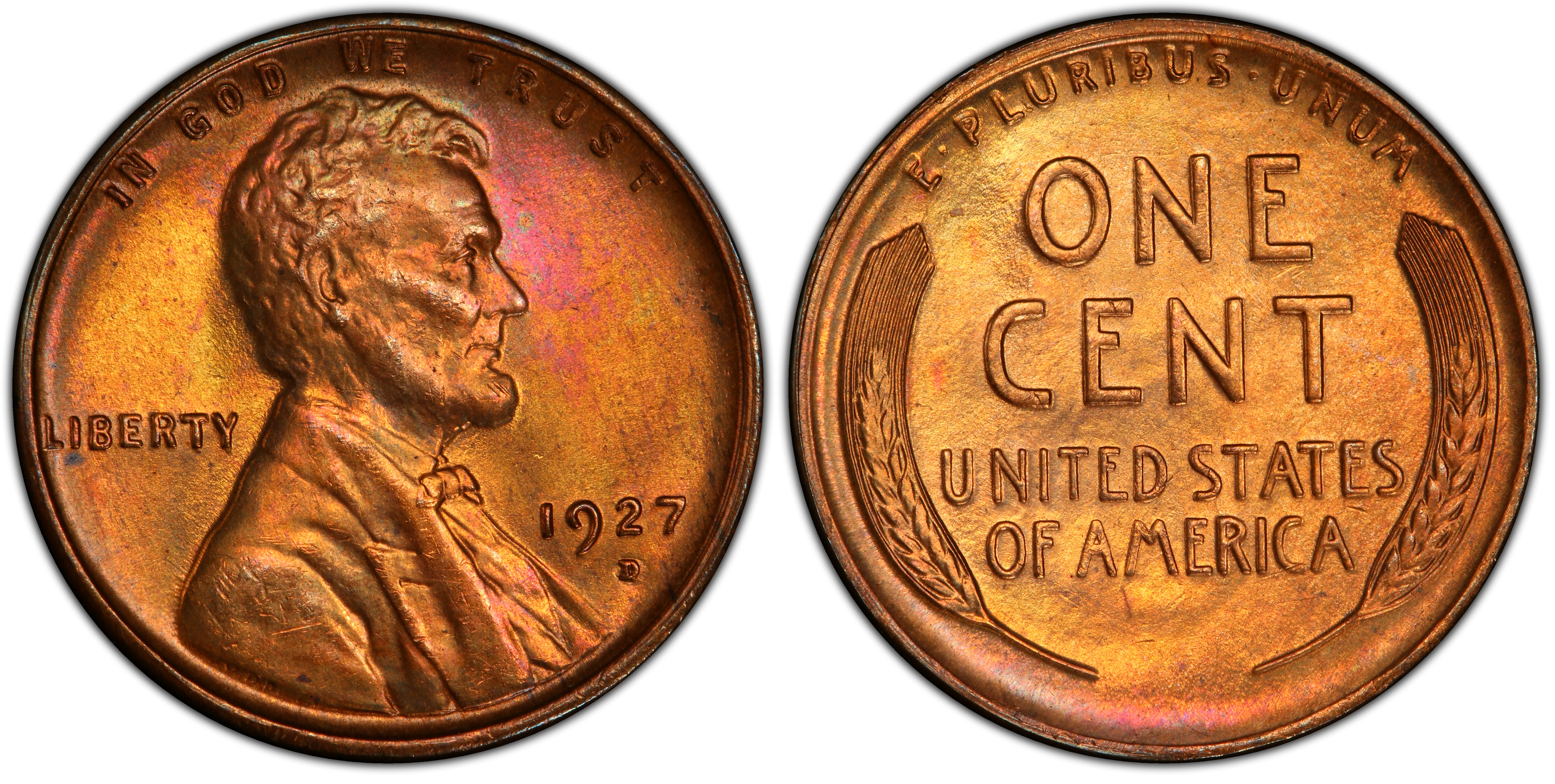 1927-D 1C, RD (Regular Strike) Lincoln Cent (Wheat Reverse) - PCGS ...