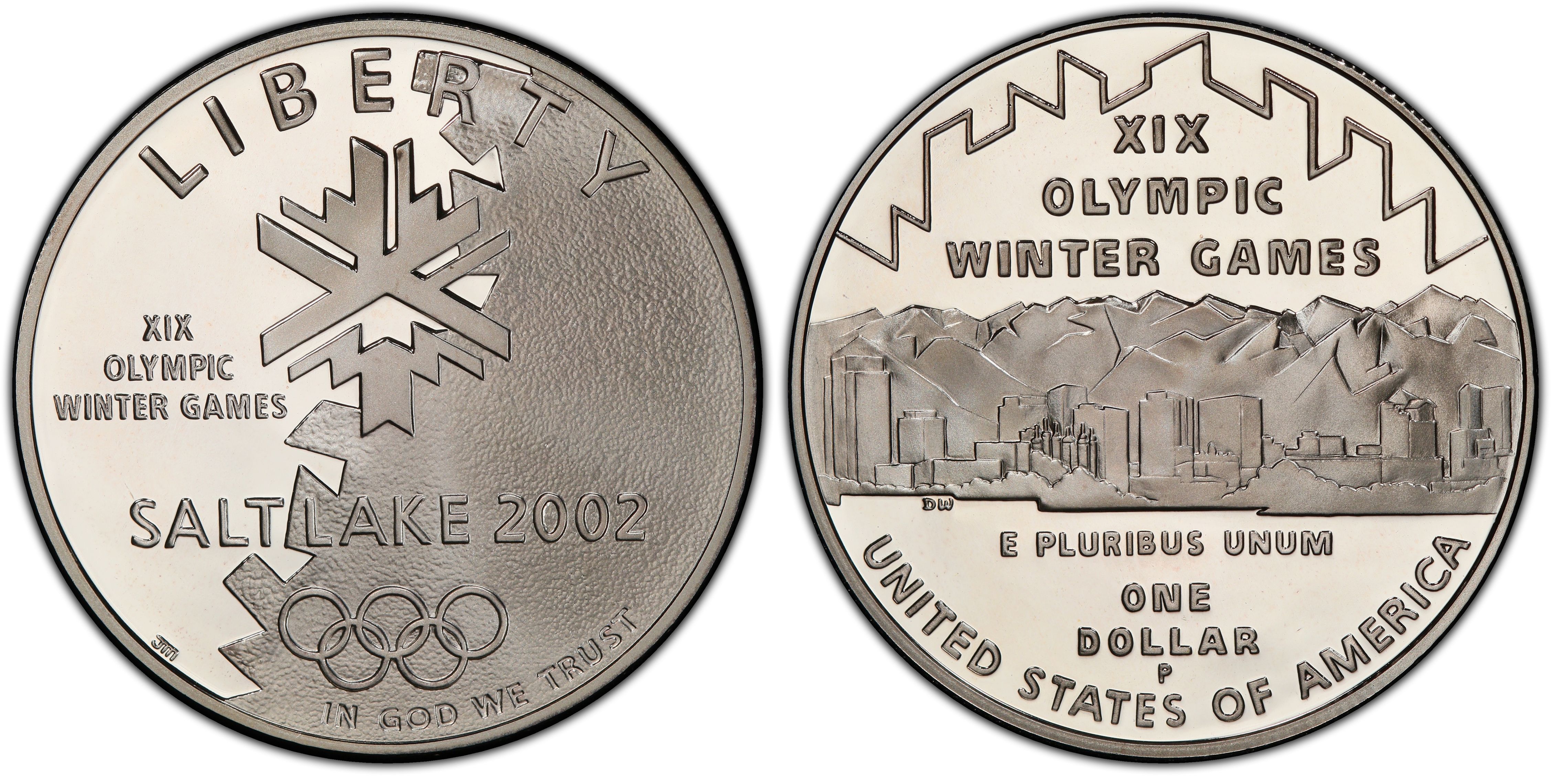 2002 P Commemorative Silver Dollar Olympic Winter Games $1 Proof US Mint 