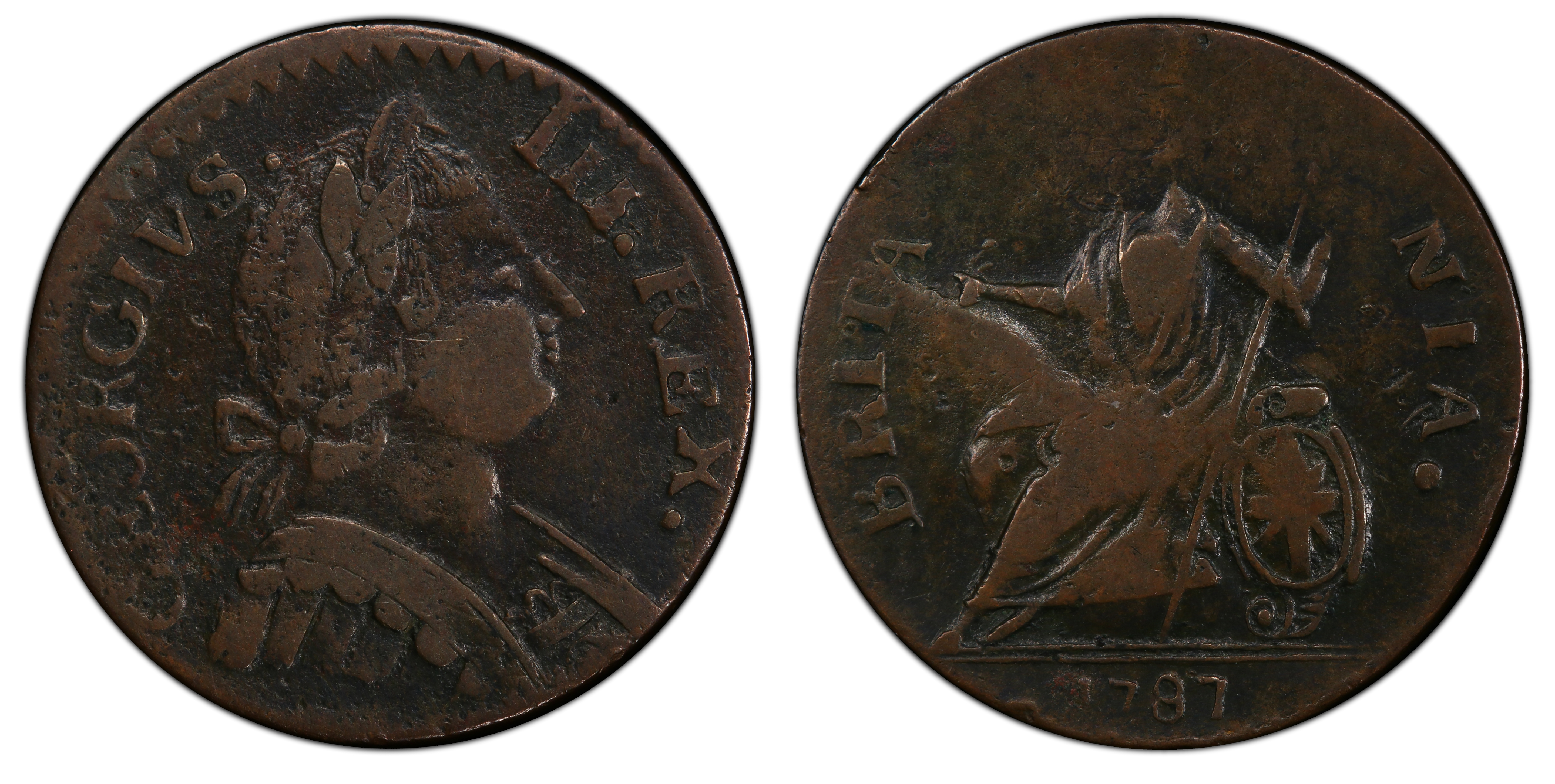 '1787' 1/2P Machin's, Vlack 17-87E, BN (Regular Strike) Post-1776 ...