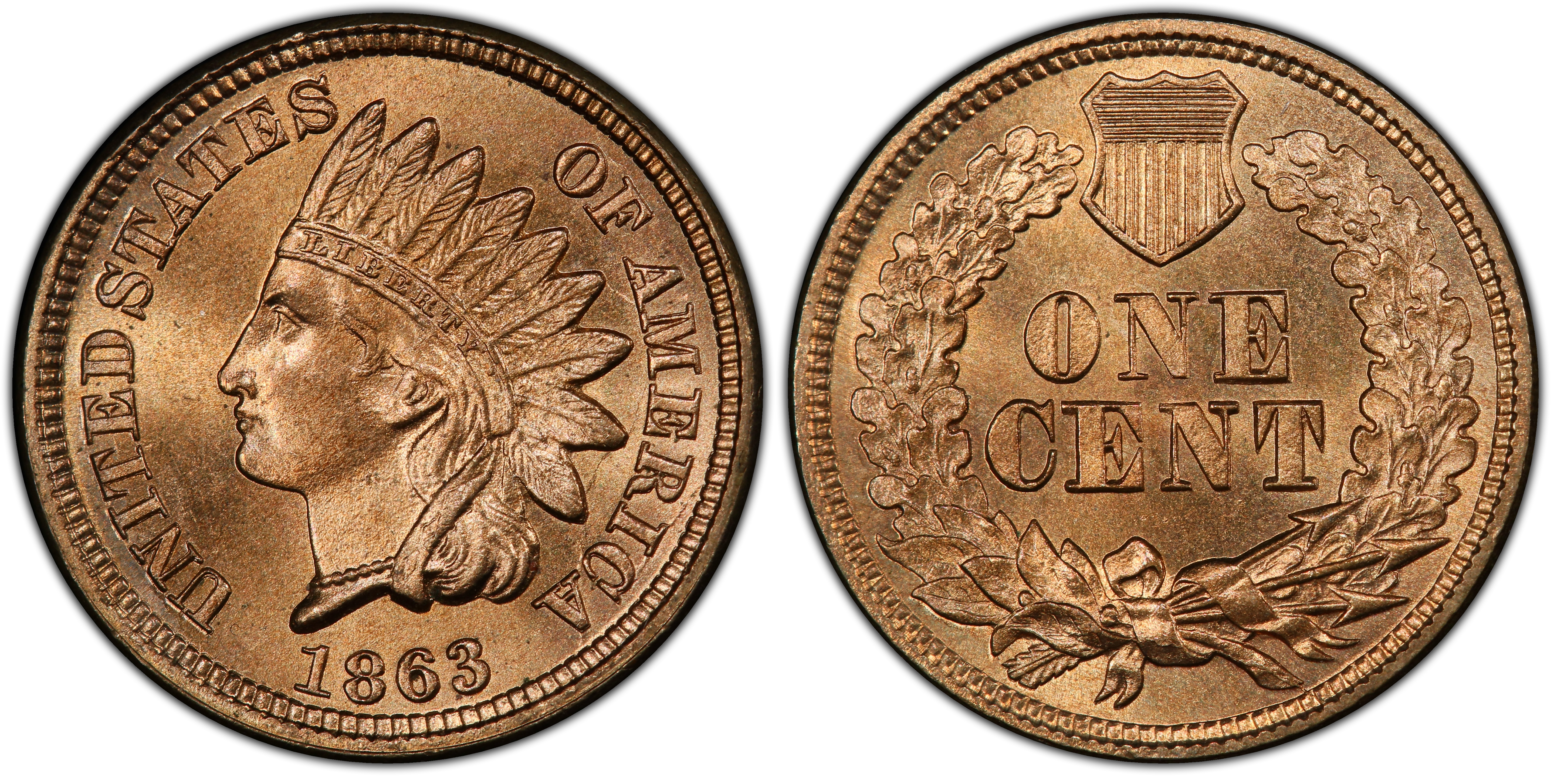 1863 1C (Regular Strike) Indian Cent - PCGS CoinFacts