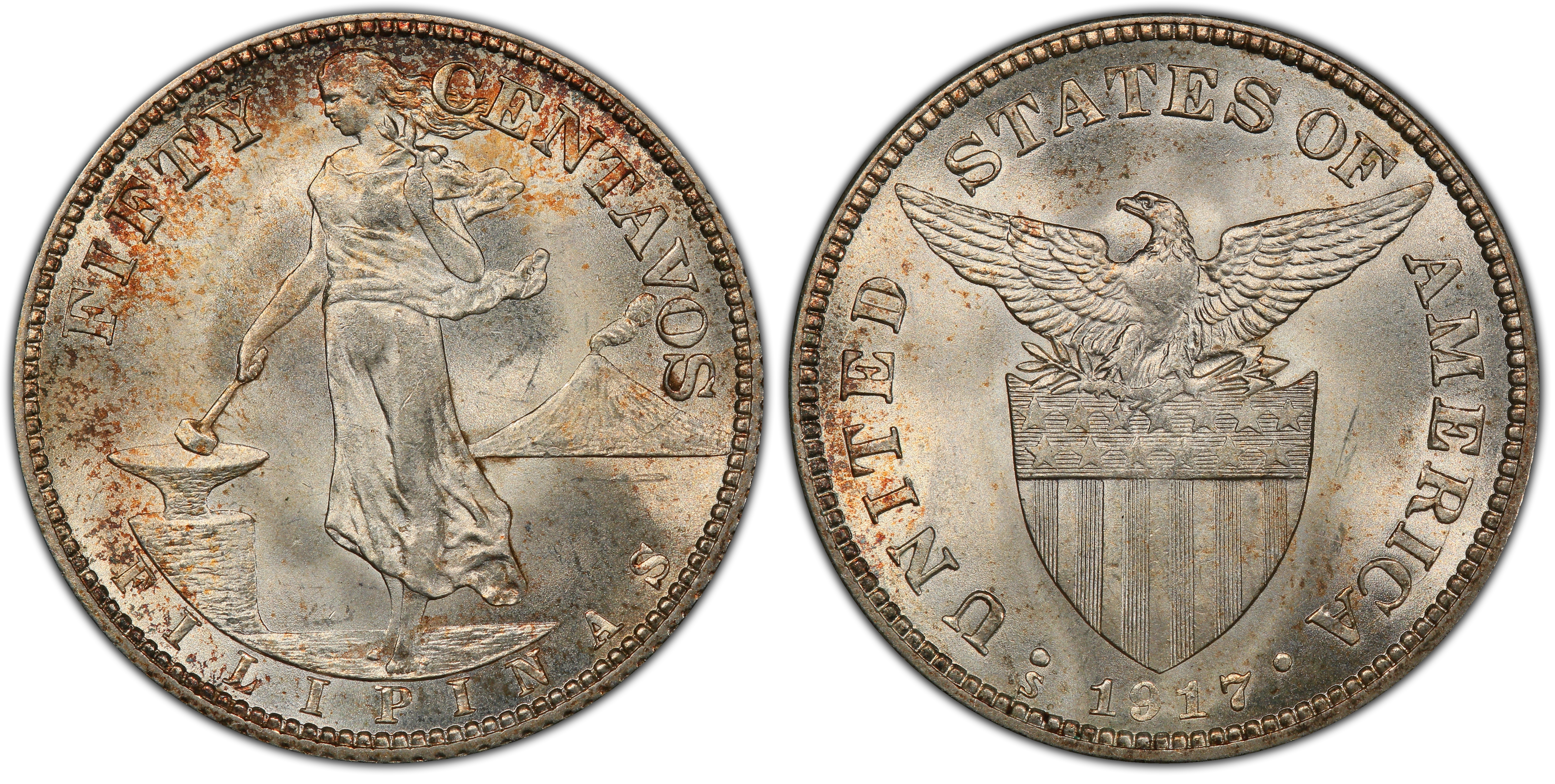 1917-S 50C (Regular Strike) U.S. Philippines - PCGS CoinFacts