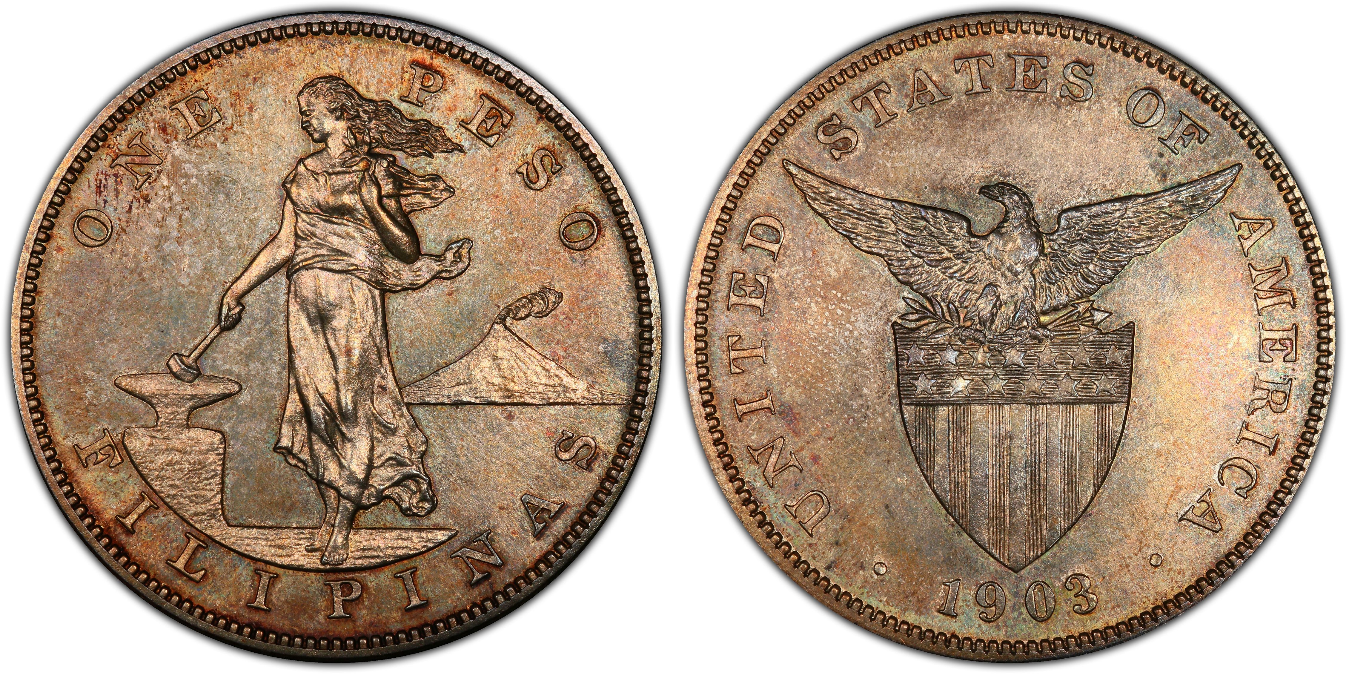 1903 Peso (Regular Strike) U.S. Philippines - PCGS CoinFacts