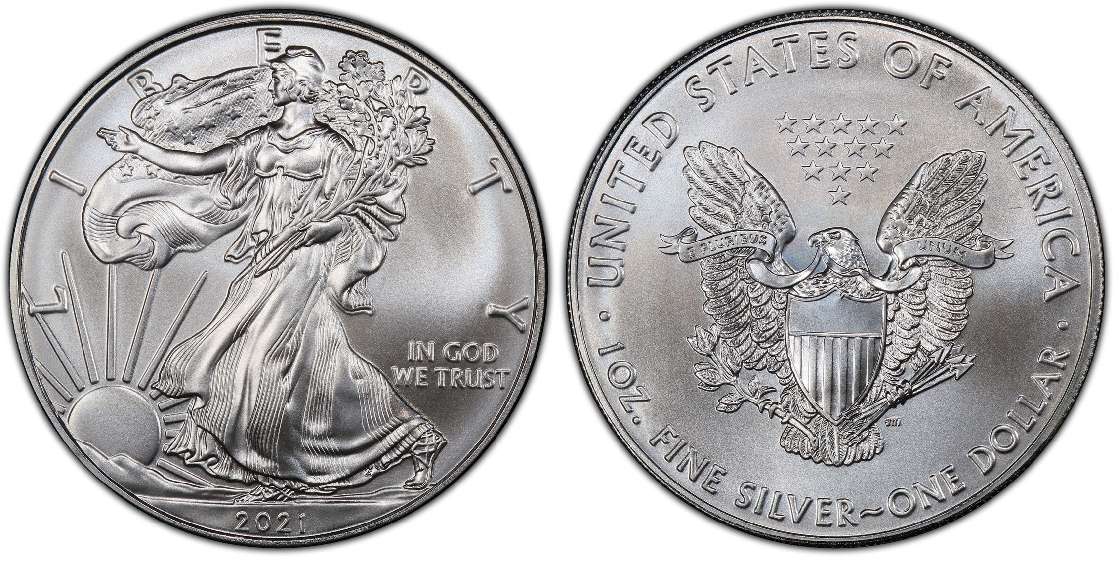 2021 $1 Silver Eagle - Type 1 First Day of Issue (Regular Strike ...