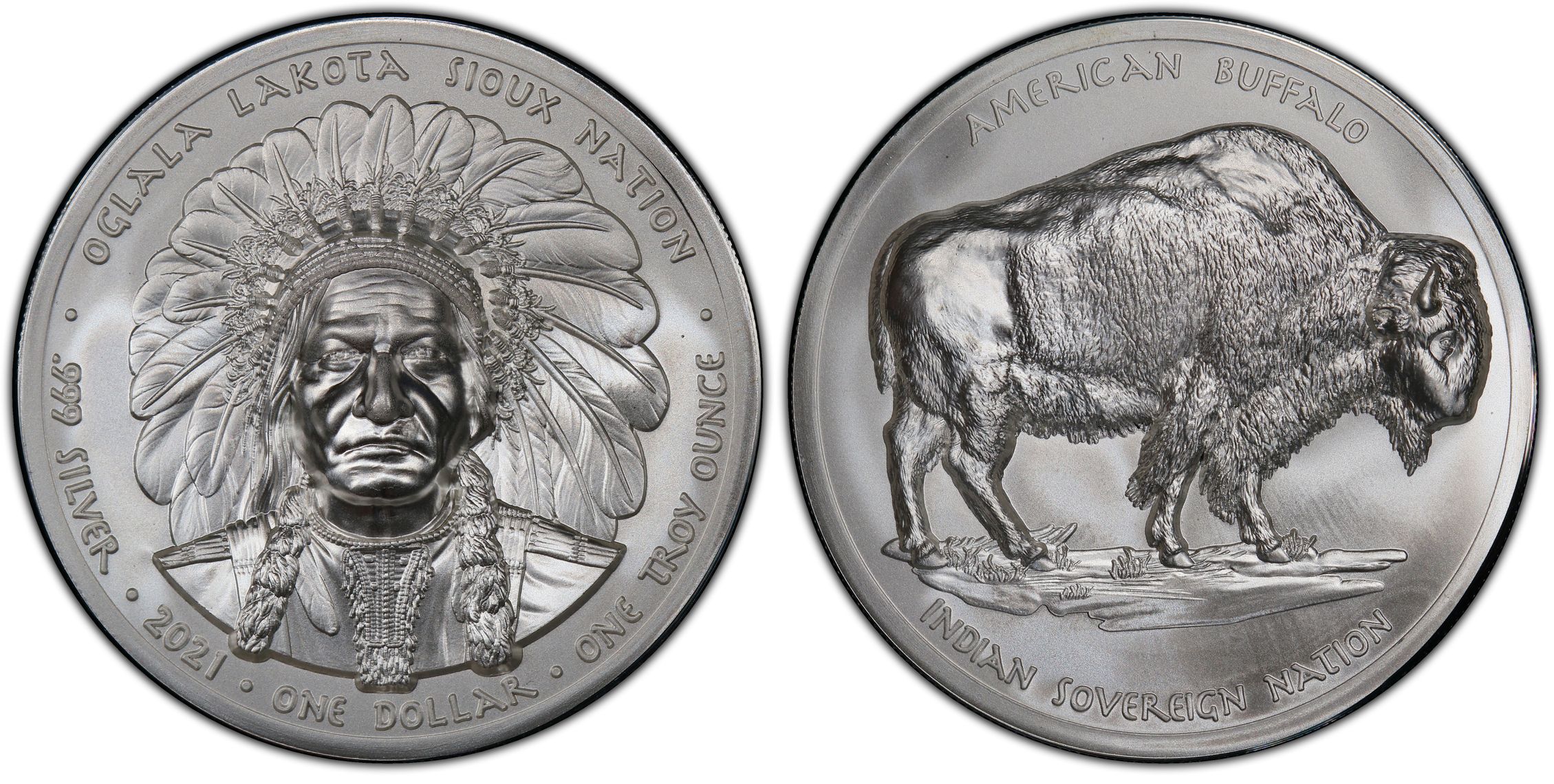 2021 $1 Chief Sitting Bull Silver High Relief (Regular Strike) Misc ...