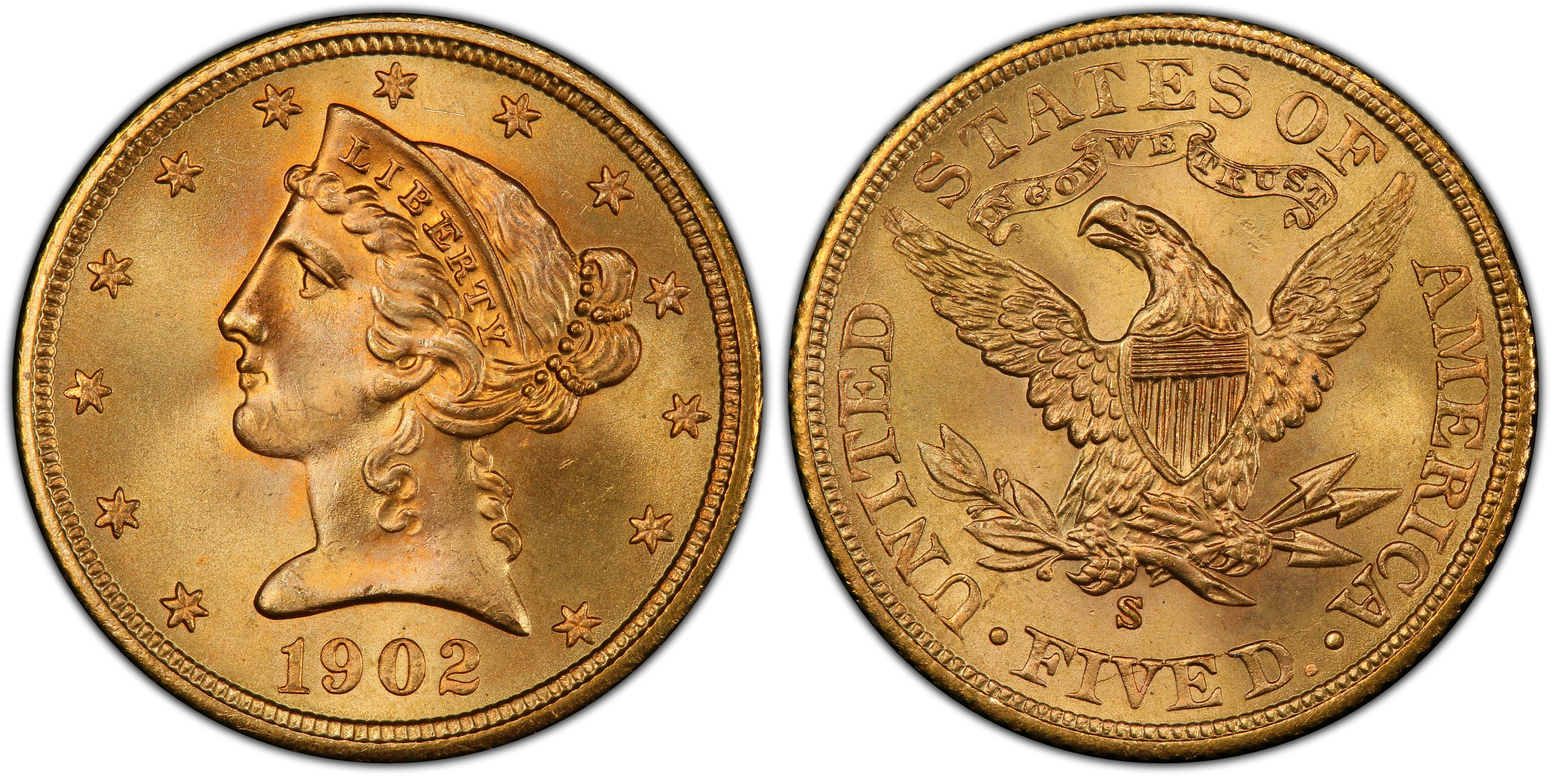 1902-S $5 (Regular Strike) Liberty Head $5 - PCGS CoinFacts