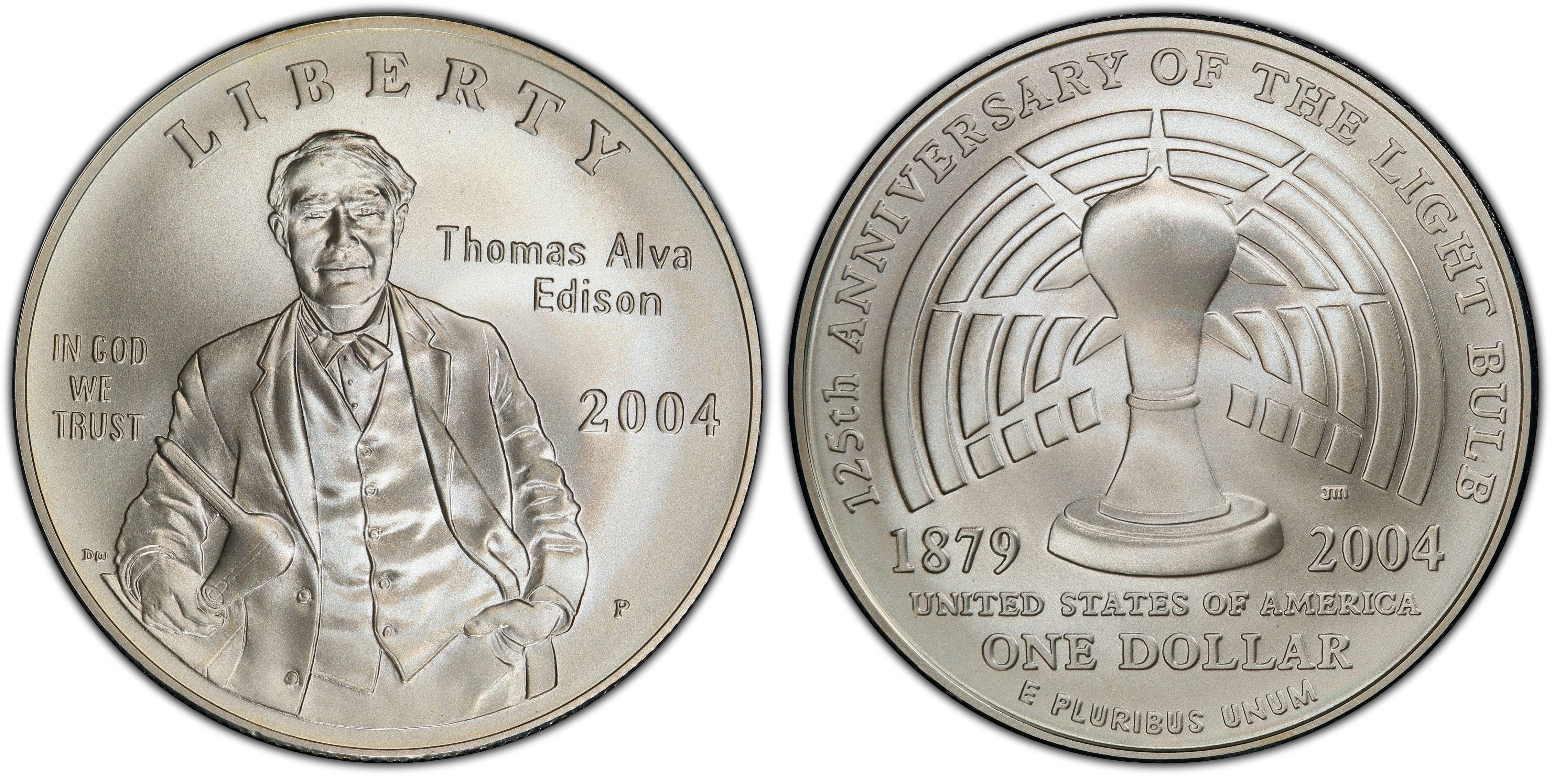 2004 P Thomas Edison Commemorative Proof Dollar Coin Only