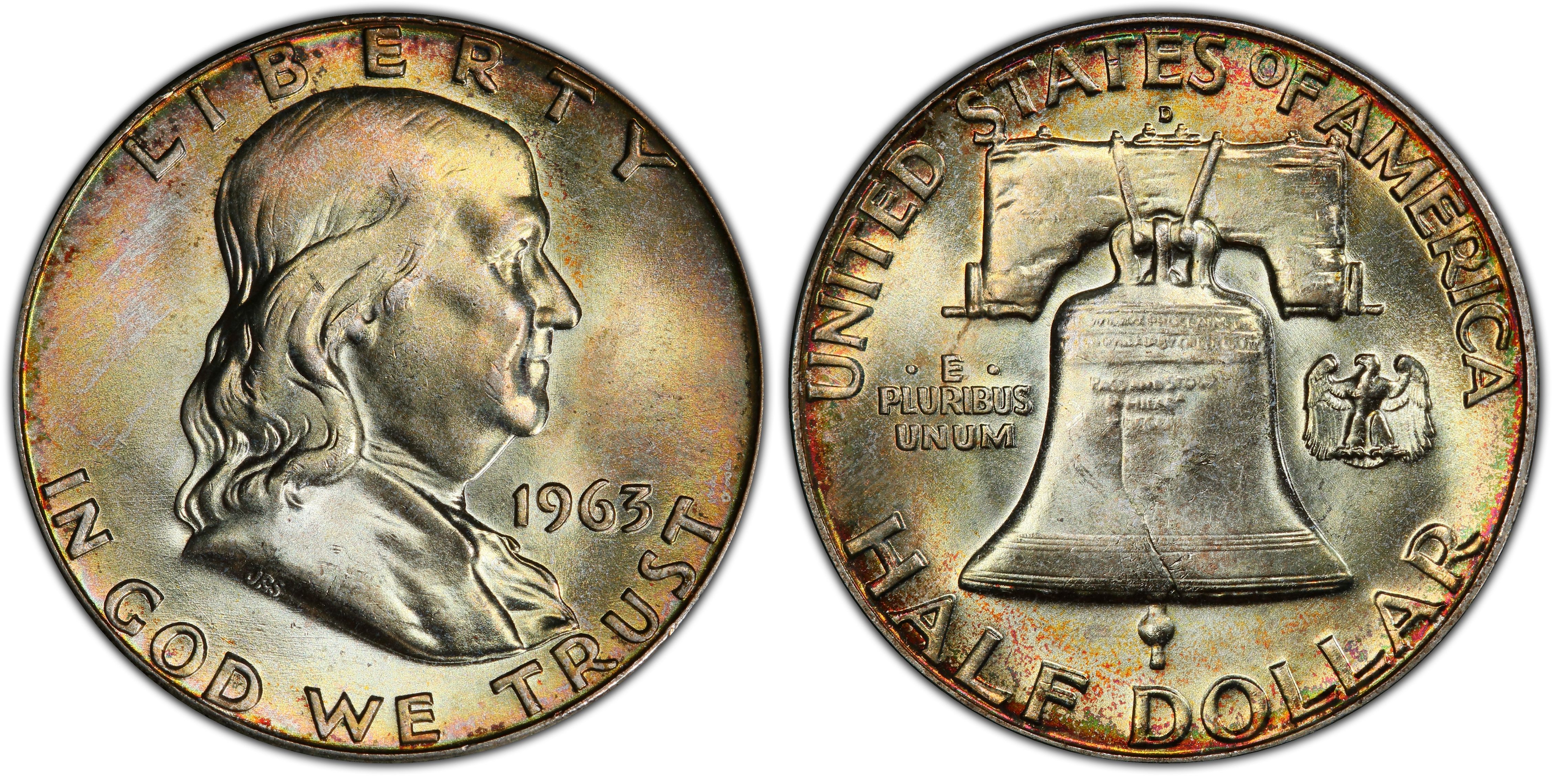 #JP 1963-D PCGS MS63  Franklin Half Dollar! 