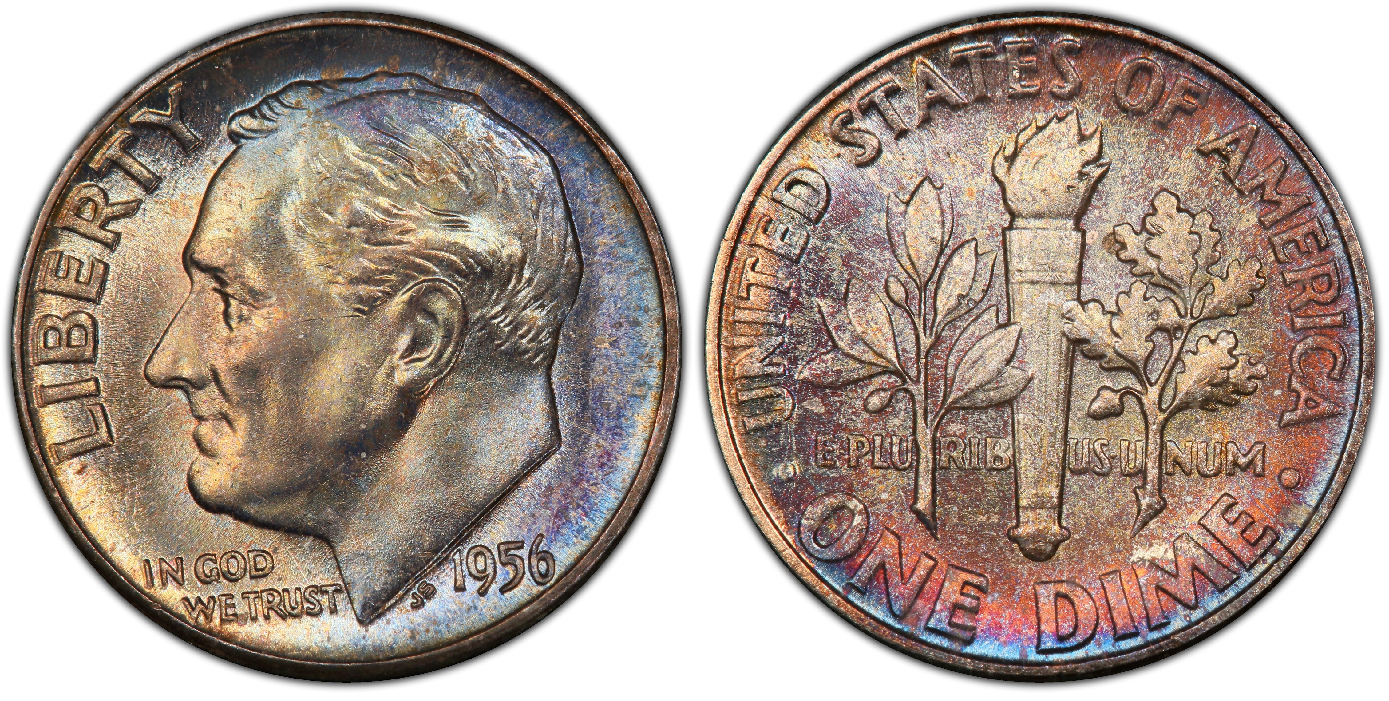 USA 10 Cents = 1 Dime 1956 *197 KM195 Roosevelt Dime. 721.0482.13 VF