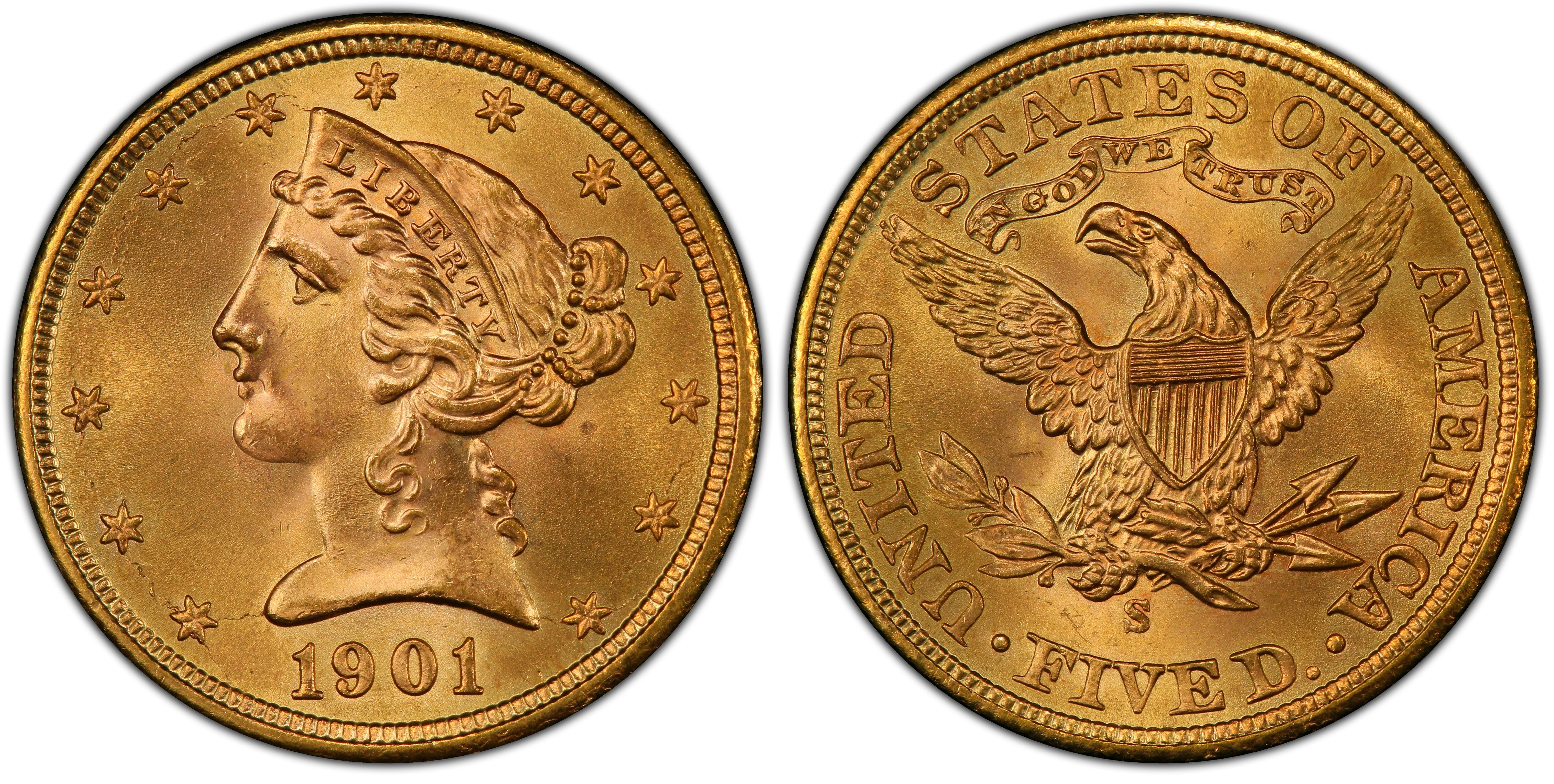 1901-S $5 (Regular Strike) Liberty Head $5 - PCGS CoinFacts