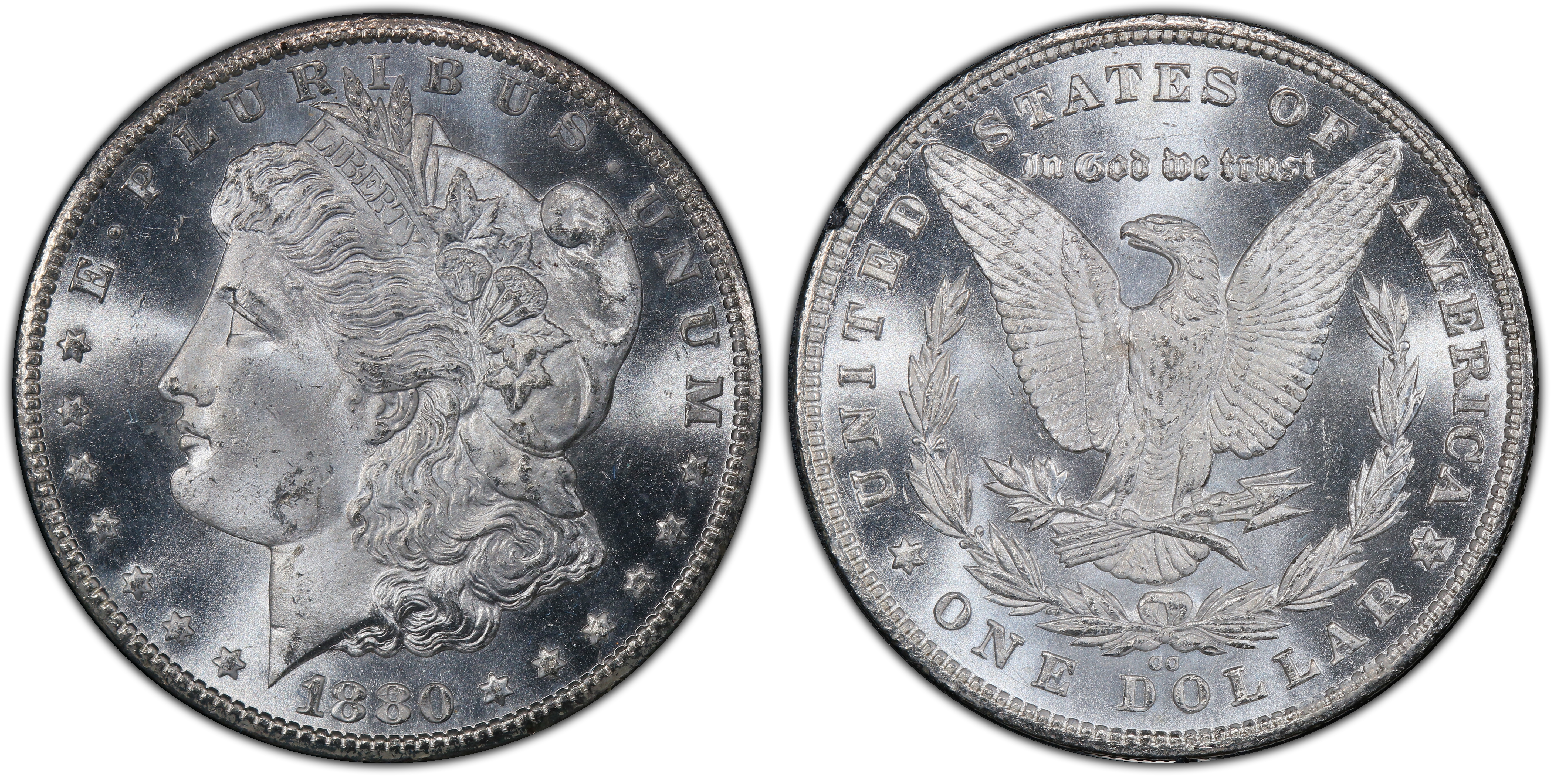 1880-CC $1 8/7 High 7 GSA Hoard (Regular Strike) Morgan Dollar