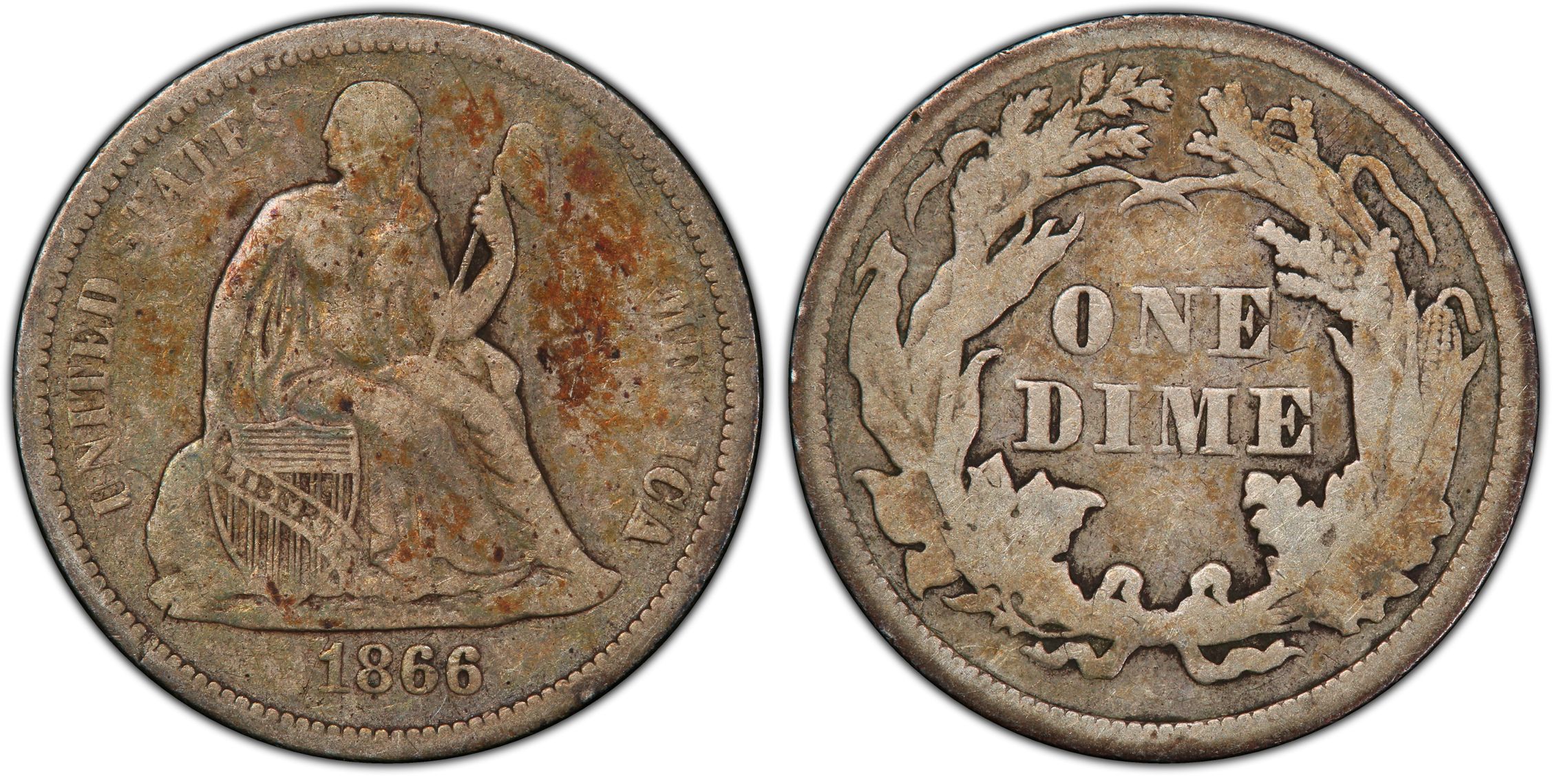 1866-S 10C F-101 (Regular Strike) Liberty Seated Dime - PCGS CoinFacts