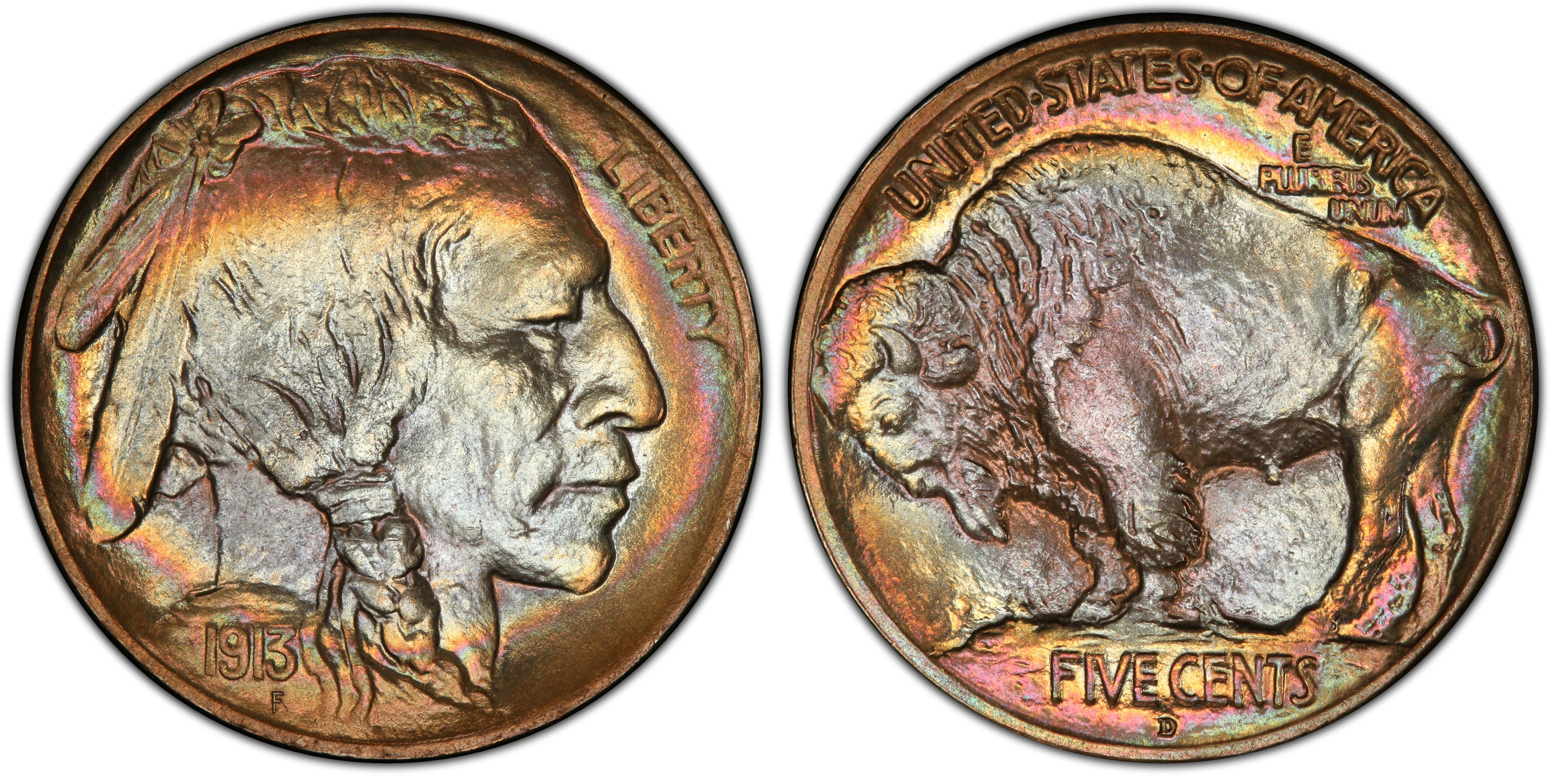 1913-D 5C Type 1 (Regular Strike) Buffalo Nickel - PCGS CoinFacts