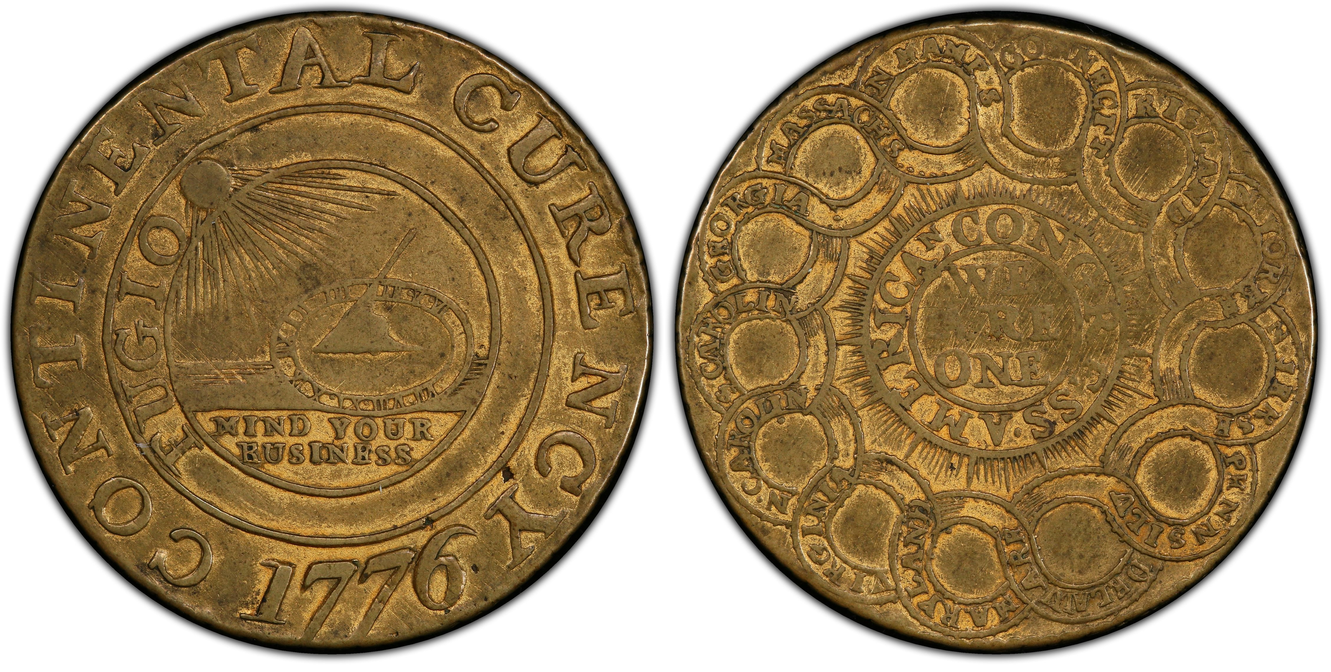 1776 $1 CURENCY, Brass (Regular Strike) Proposed National Issues - PCGS  CoinFacts