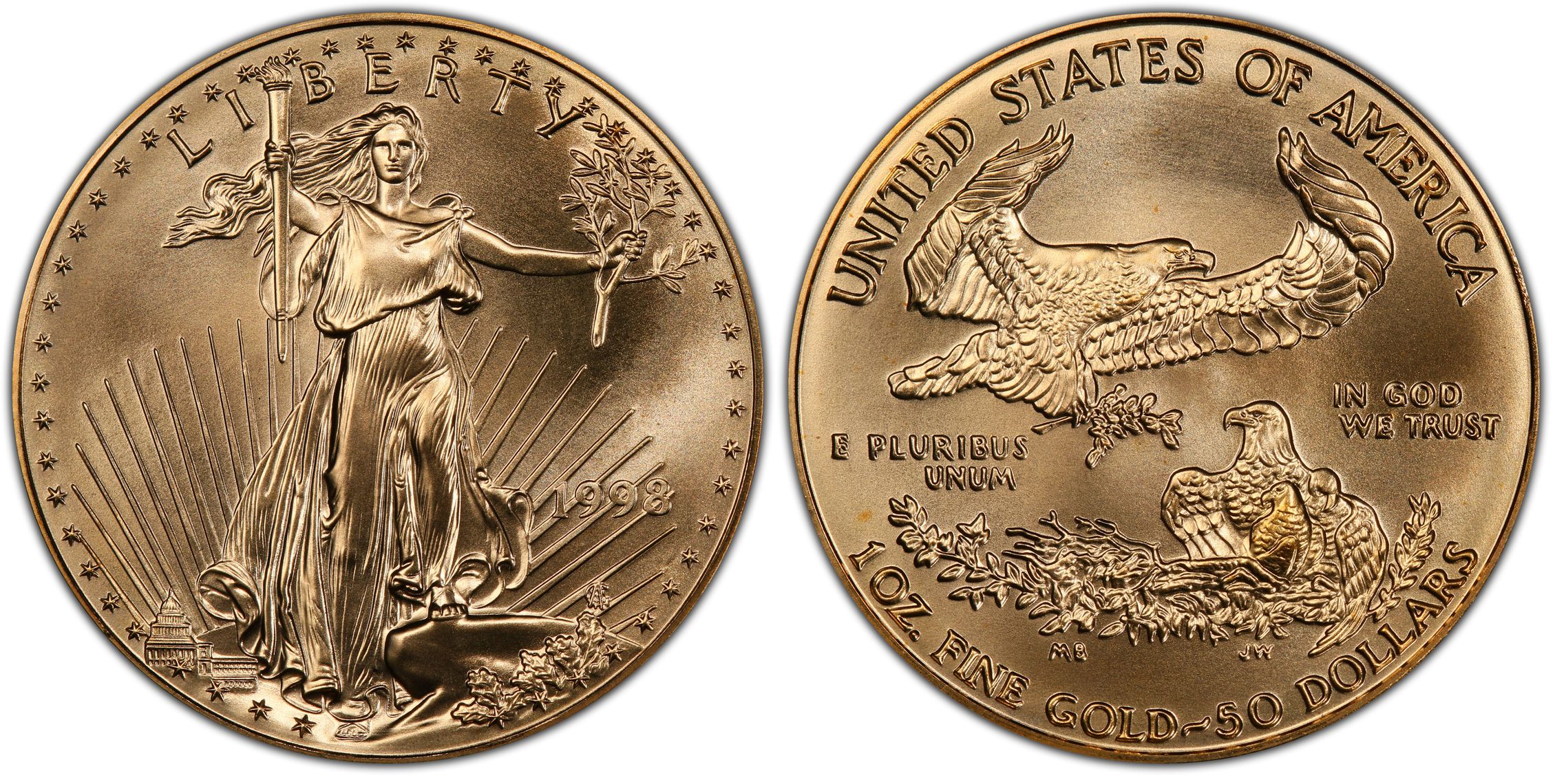 1998 50 Gold Eagle Regular Strike Gold Eagles PCGS CoinFacts