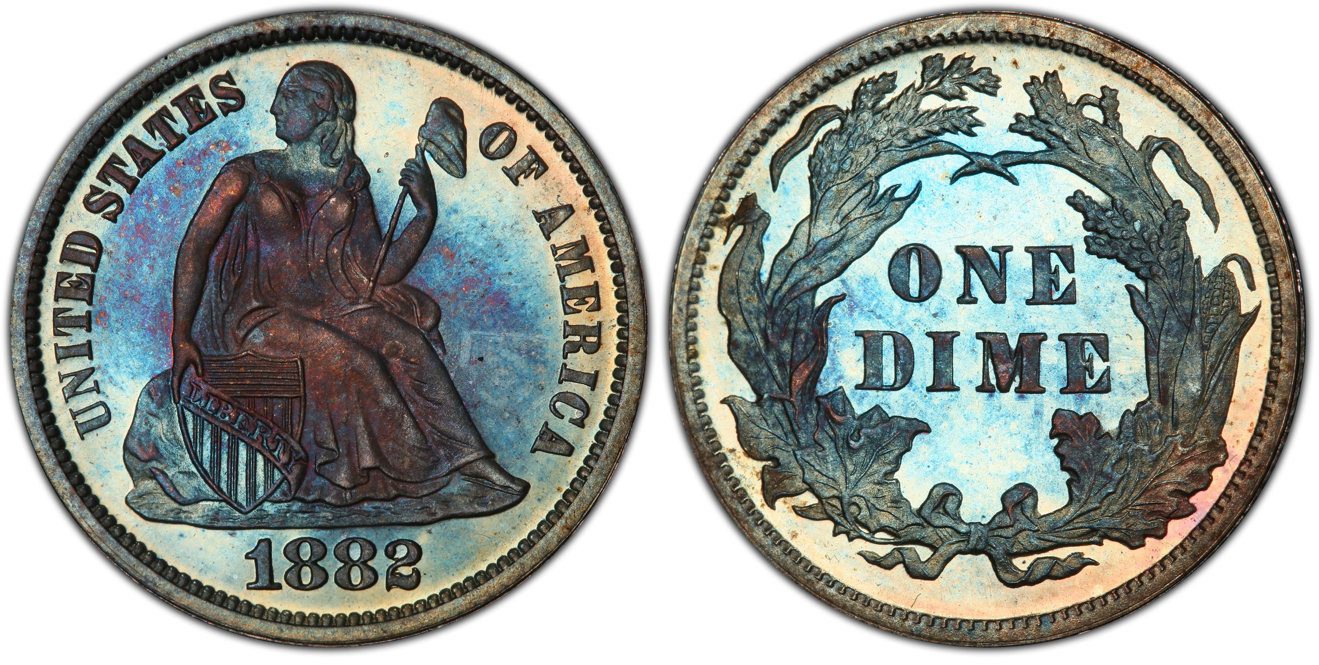 1887 Liberty Seated Dime-Full LIBERTY Var 4 With V5 Weight Standard 