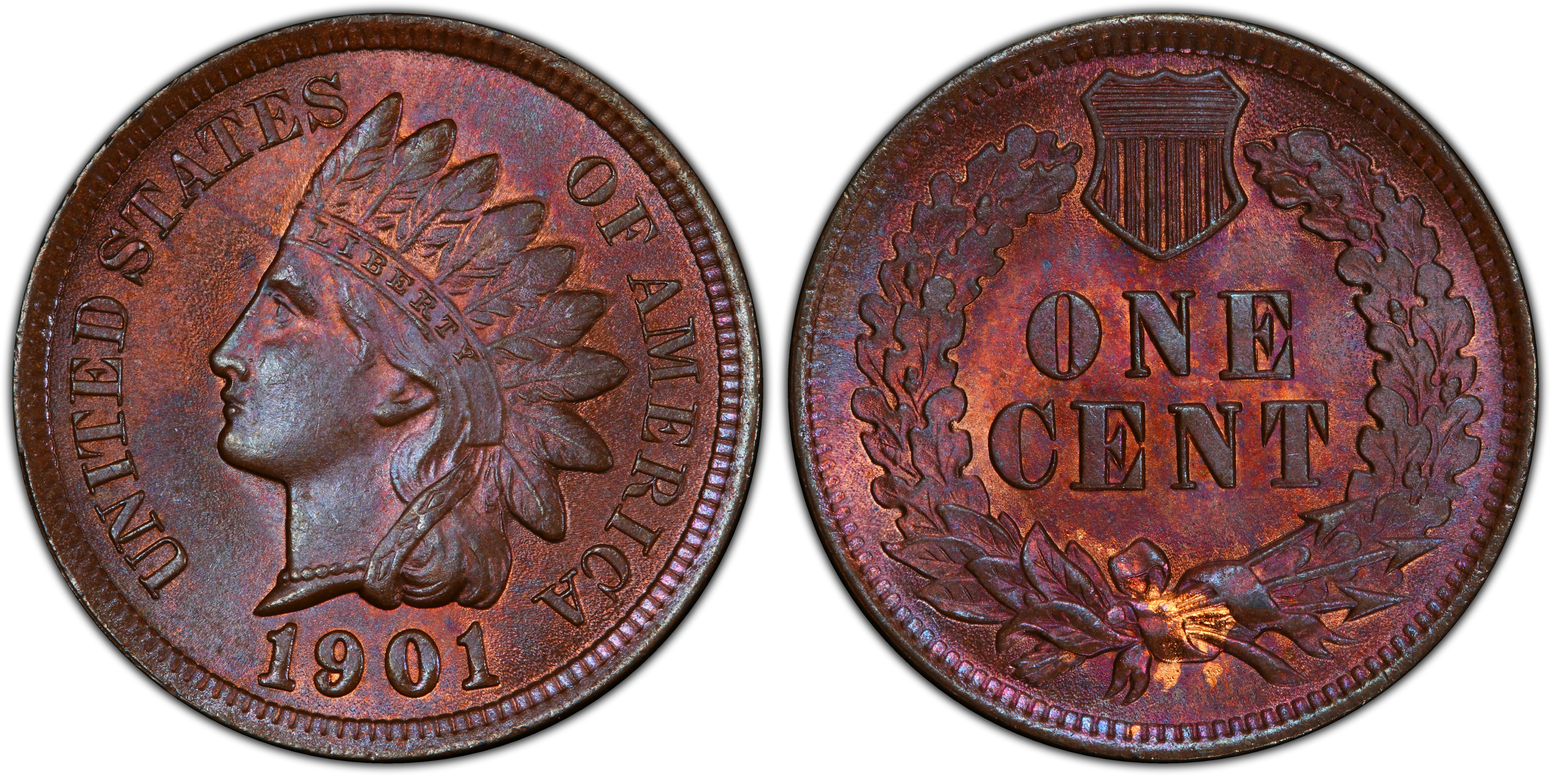 1901 1C, BN (Regular Strike) Indian Cent - PCGS CoinFacts