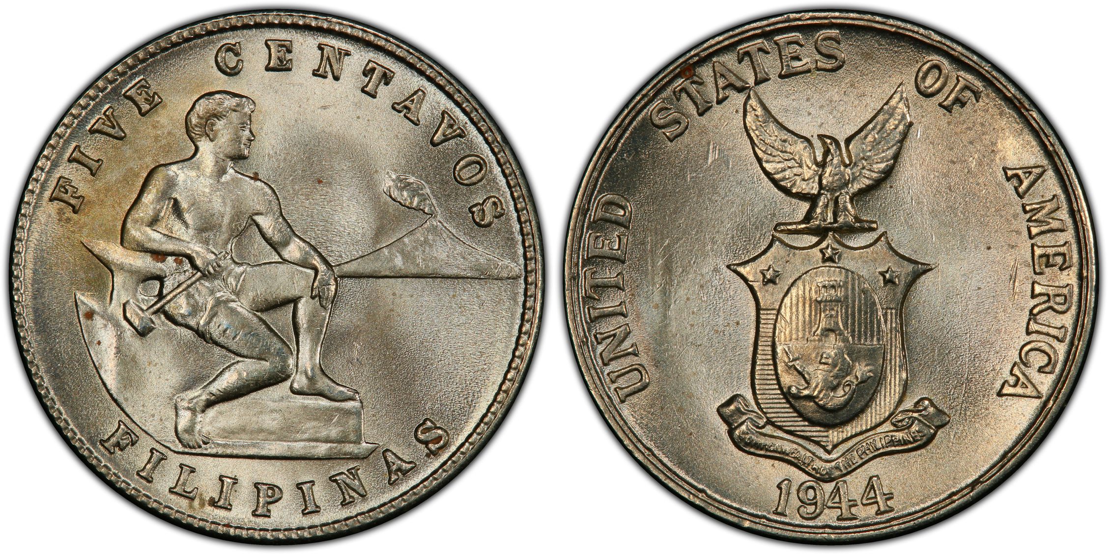 1944 5C Regular Strike U.S. Philippines PCGS CoinFacts