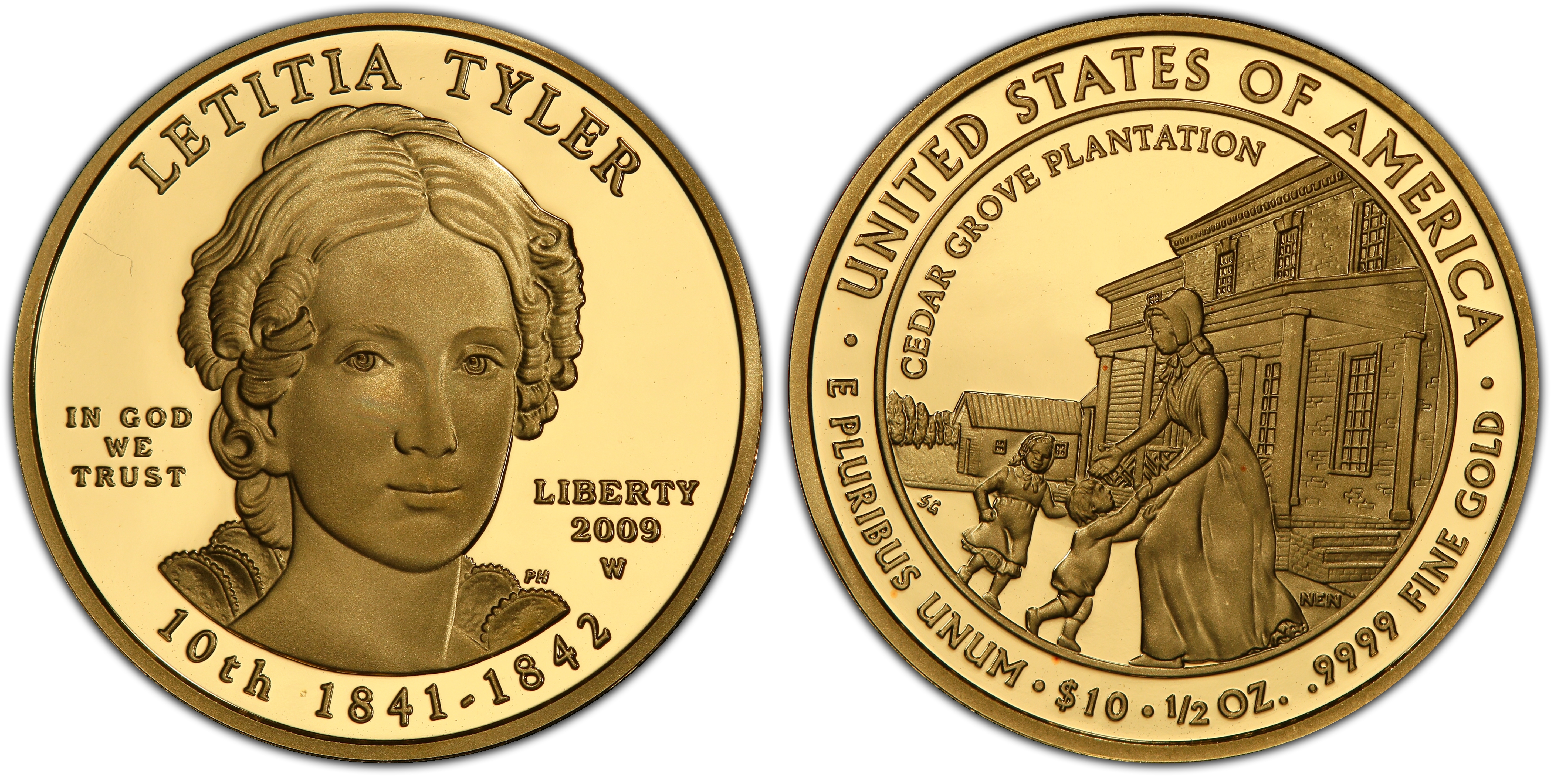 2009-W $10 Letitia Tyler, DCAM (Proof) First Spouses - PCGS CoinFacts