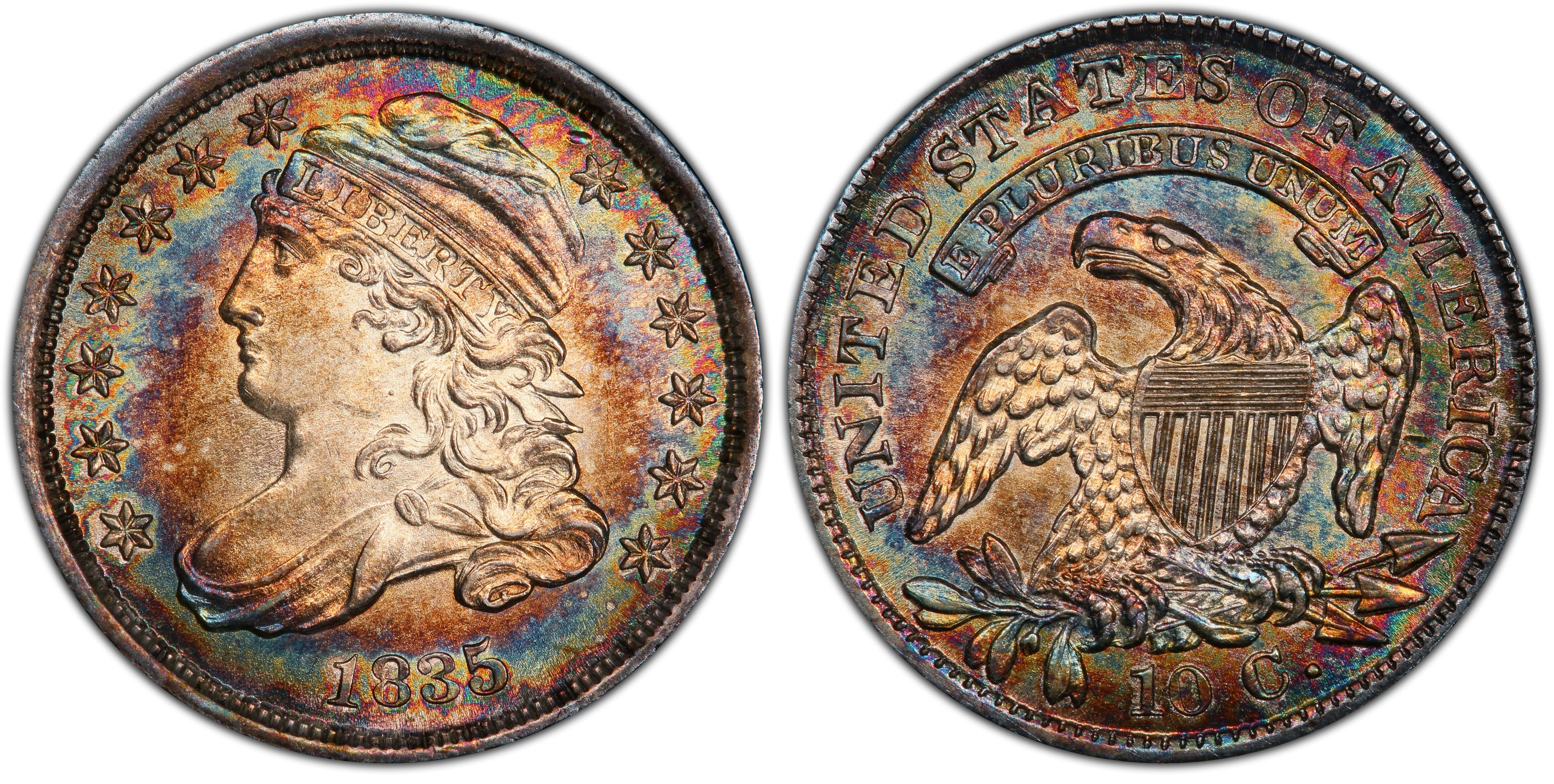 1835 10C (Regular Strike) Capped Bust Dime - PCGS CoinFacts