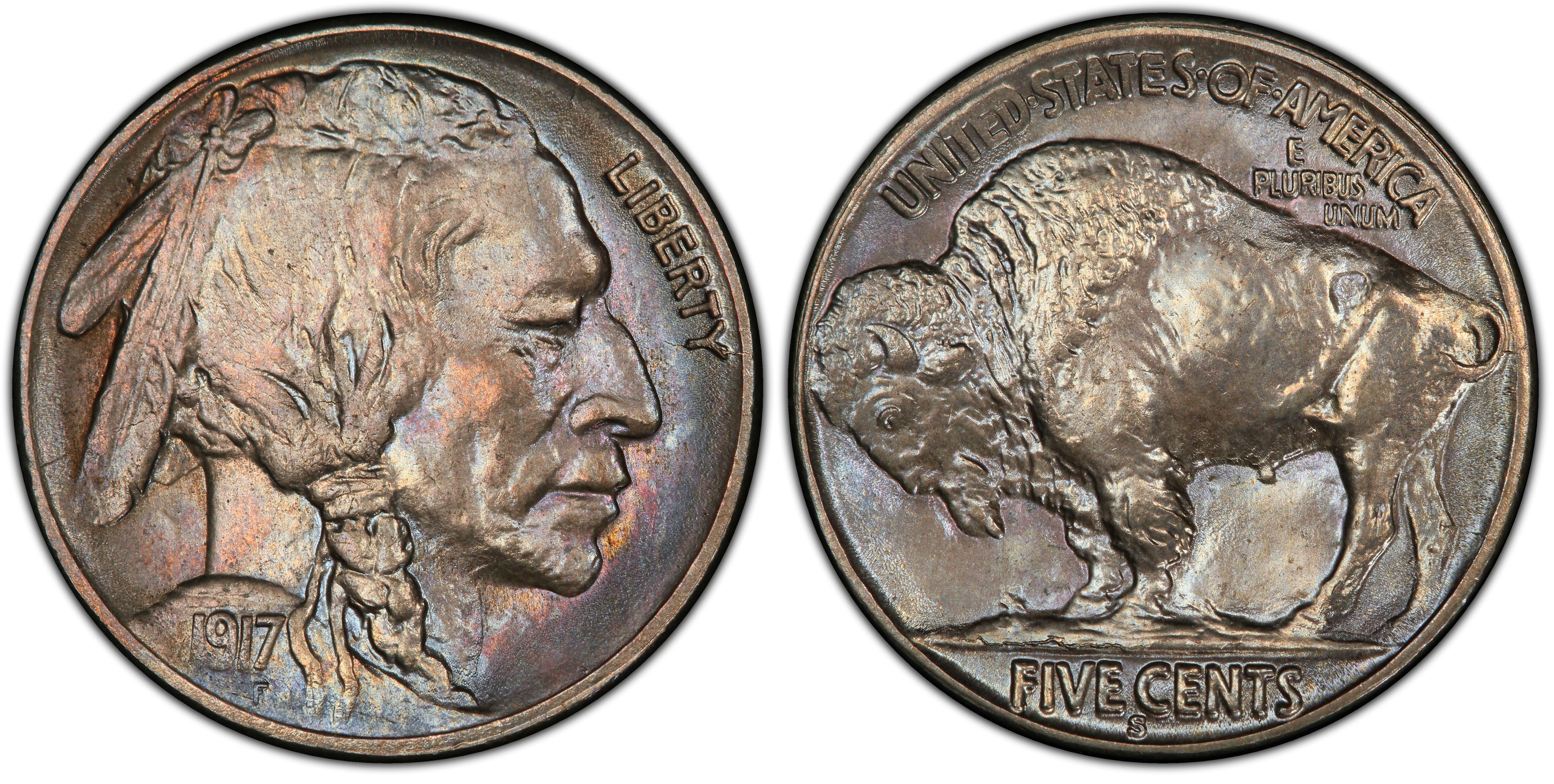 1917 Philadelphia Buffalo Business Strike Nickel Five Cent Coin! 