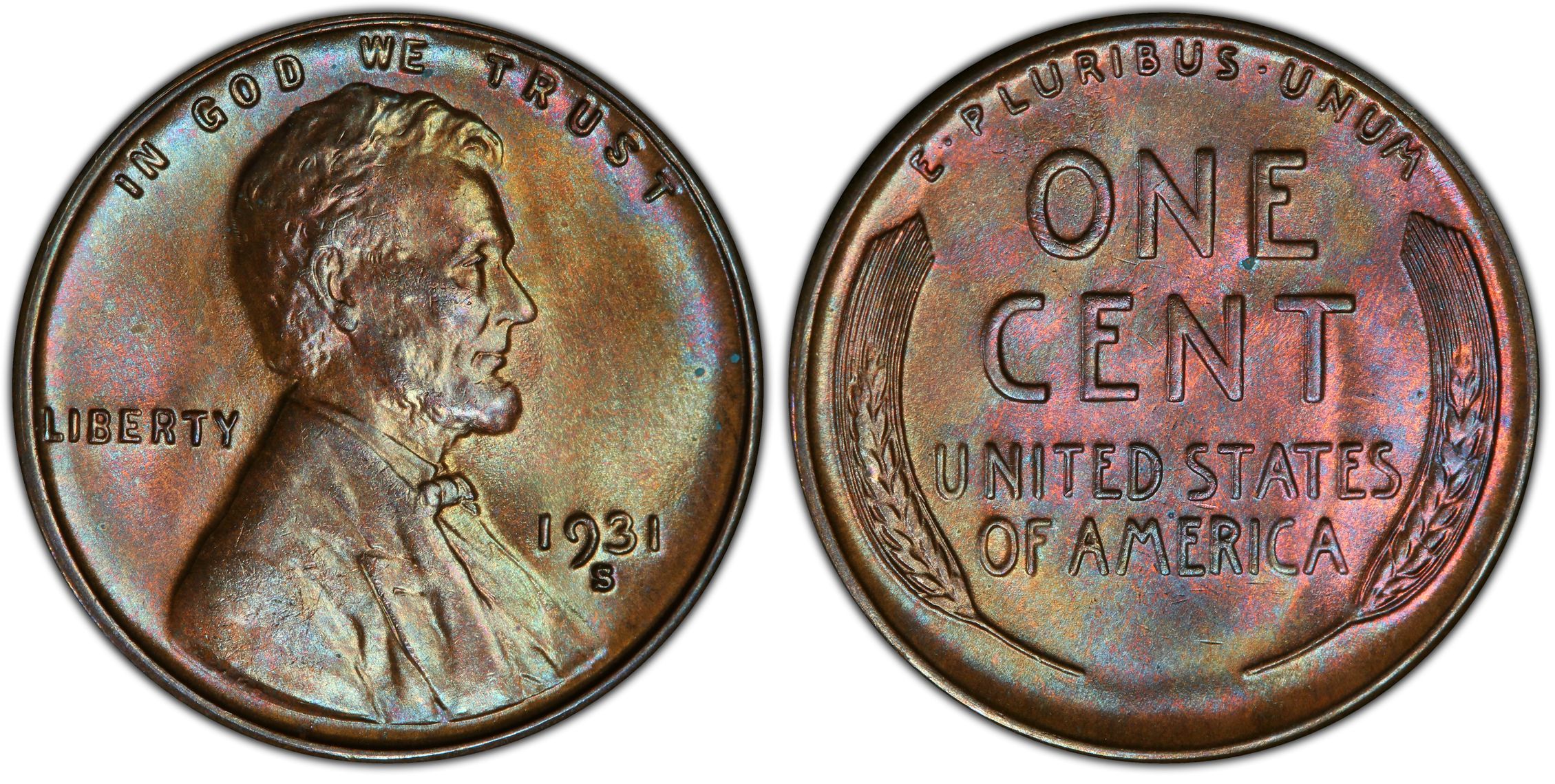 1931-S 1C, BN (Regular Strike) Lincoln Cent (Wheat Reverse) - PCGS