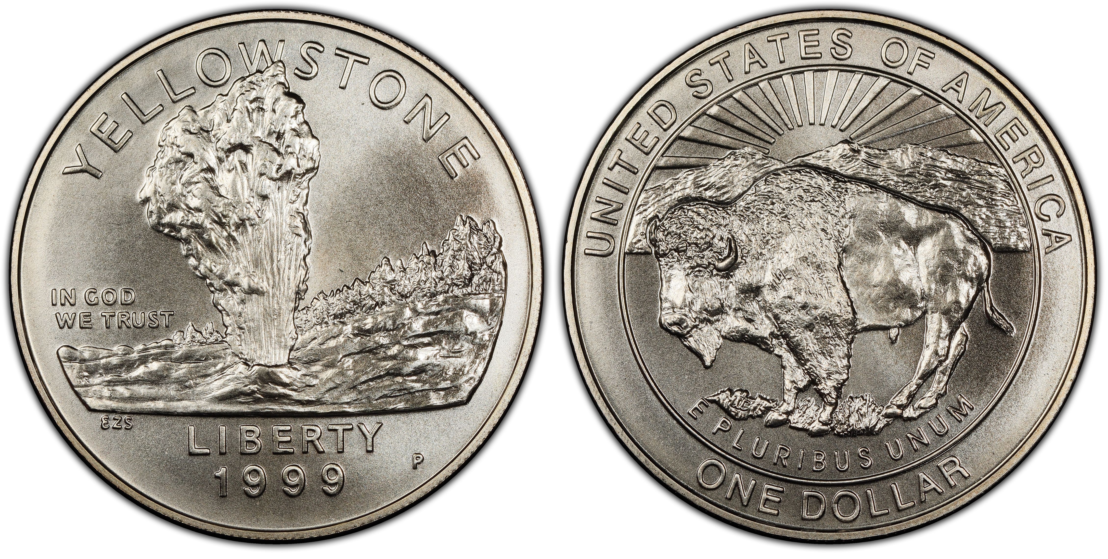 1999-P Yellowstone Silver Commemorative Dollar PR69DCAM PCGS Proof 69 Deep Cameo