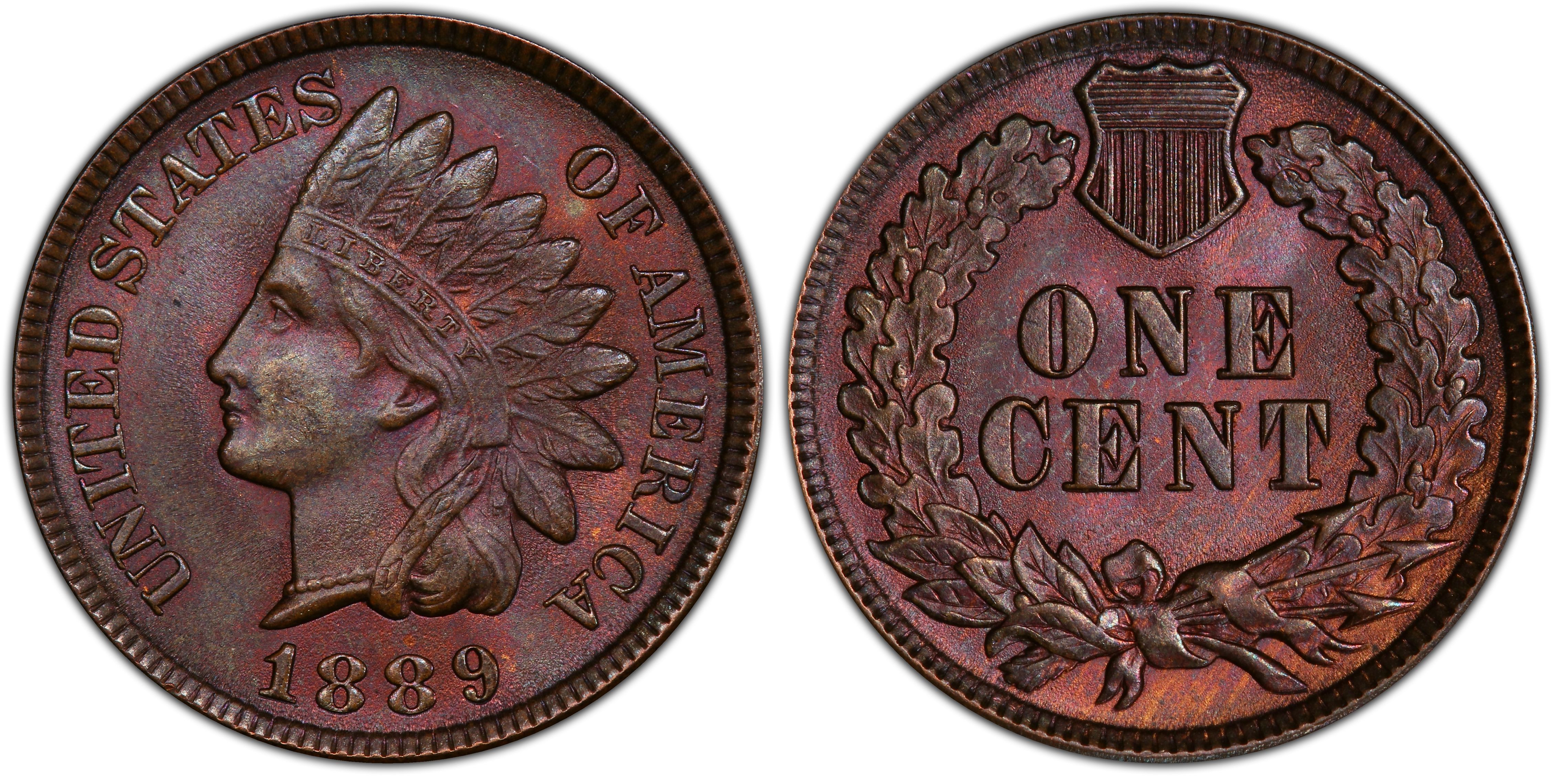 UNITED STATES 1889 INDIAN HEAD ONE CENT Very Good
