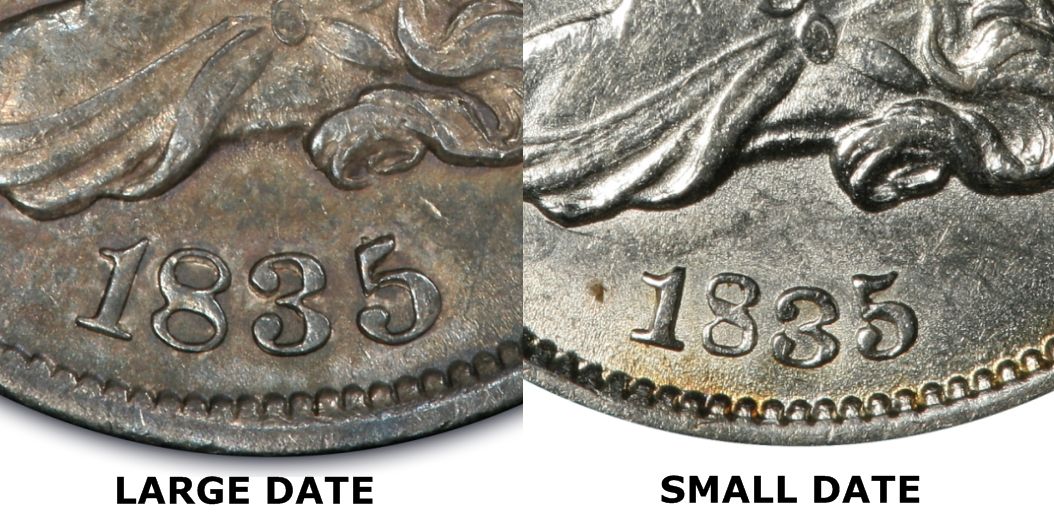 1835 fashion half dime worth