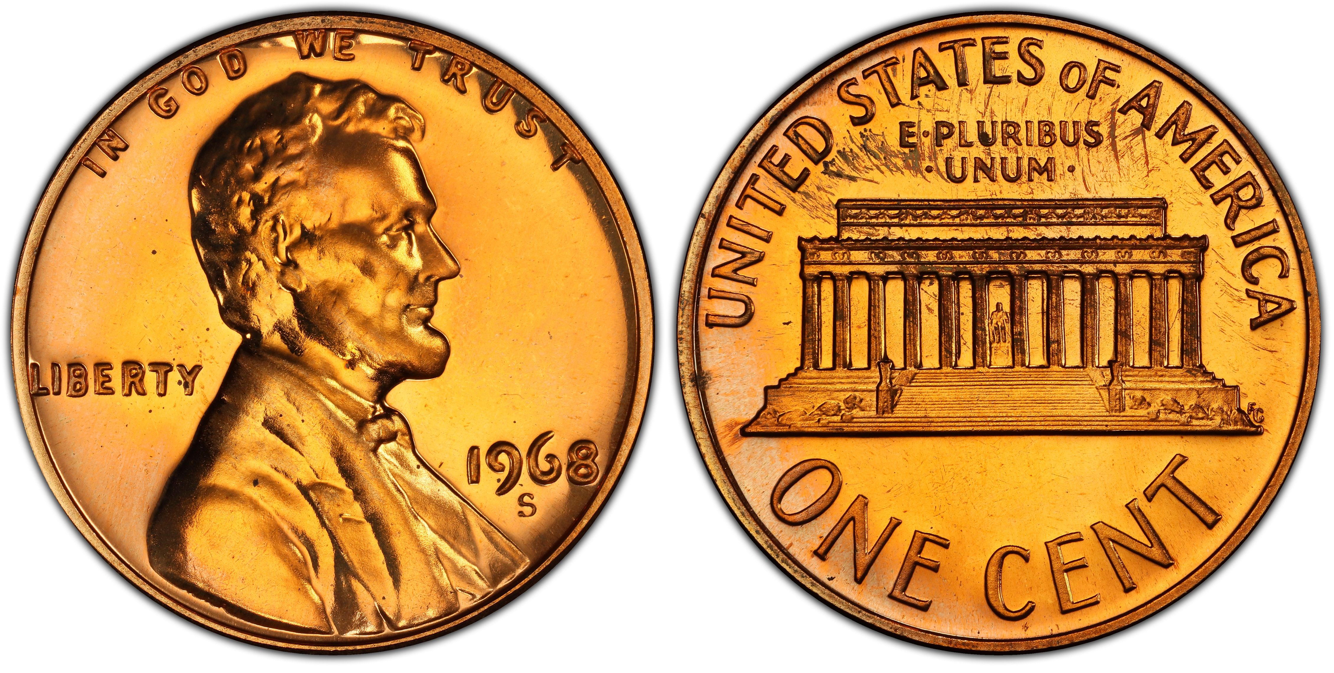 Details about   1968 S Lincoln Cent PCGS PR68RD Red Proof 68 418-1 