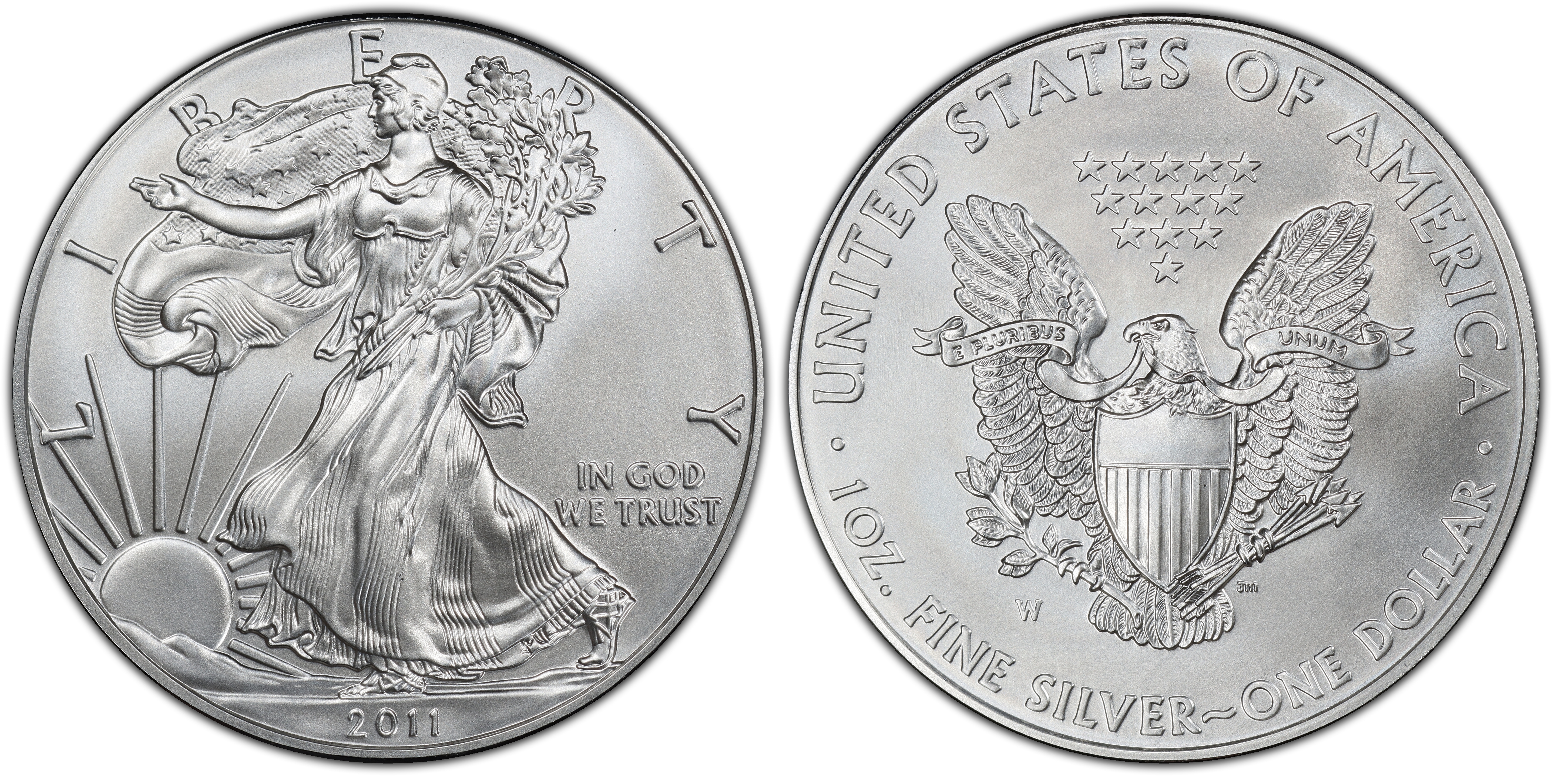 2011-W $1 Burnished Silver Eagle 25th Anniversary Set (Special