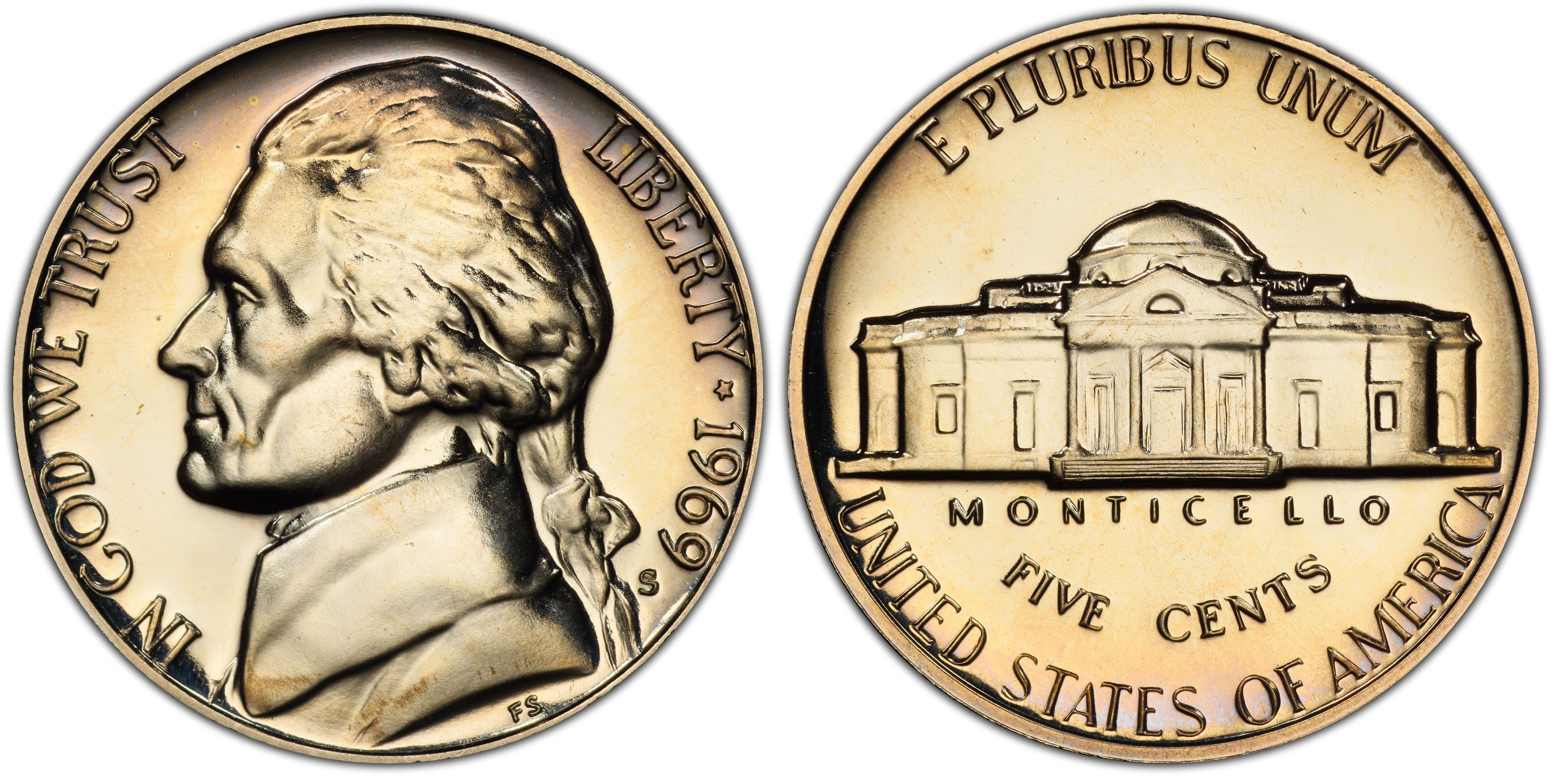 Proof JEFFERSON Nickel US Mint * Lot of 2 Coins PCGS PR69 2018-S Reverse Proof 