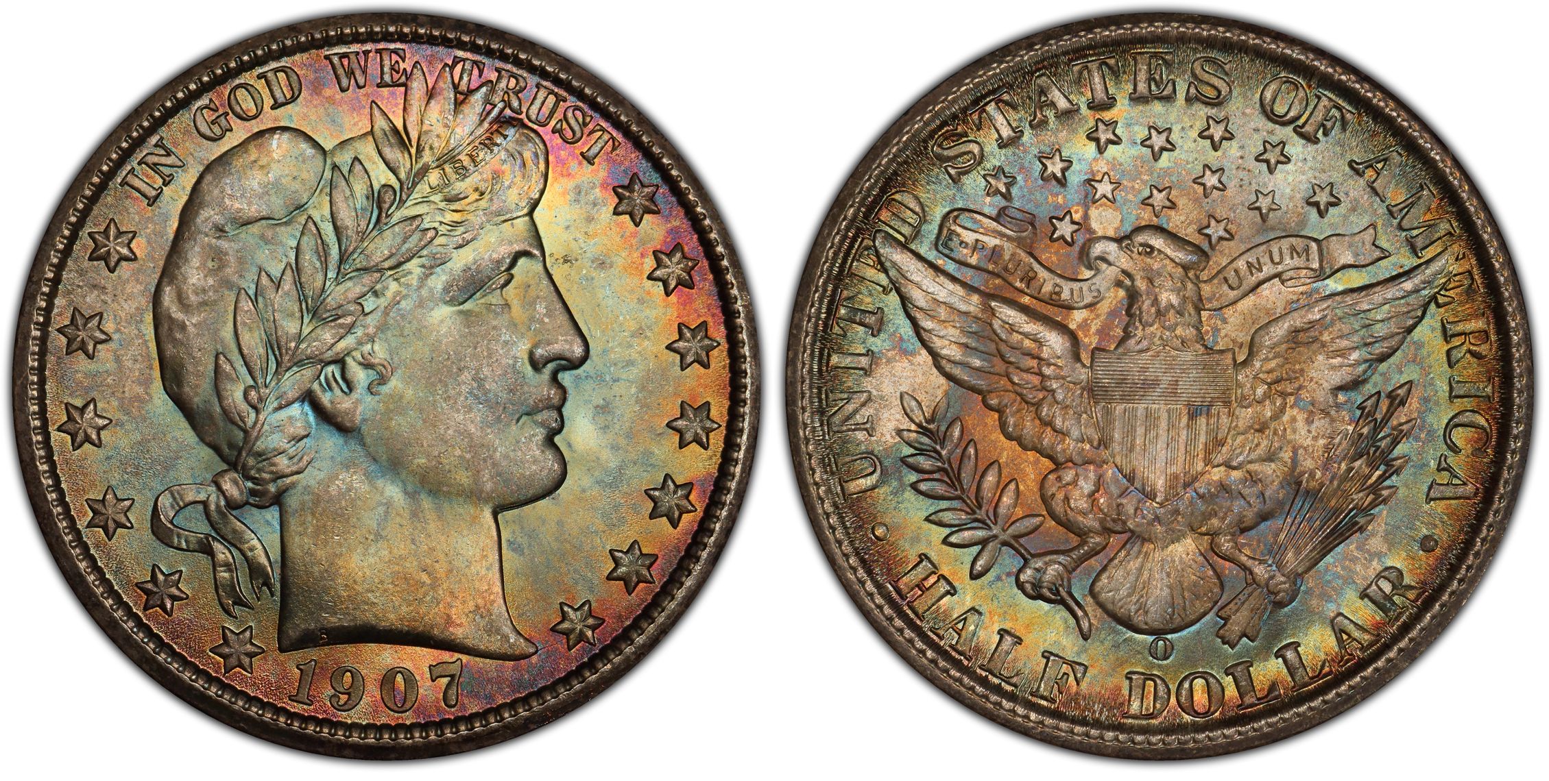 1907 O 50C Regular Strike Barber Half Dollar PCGS CoinFacts