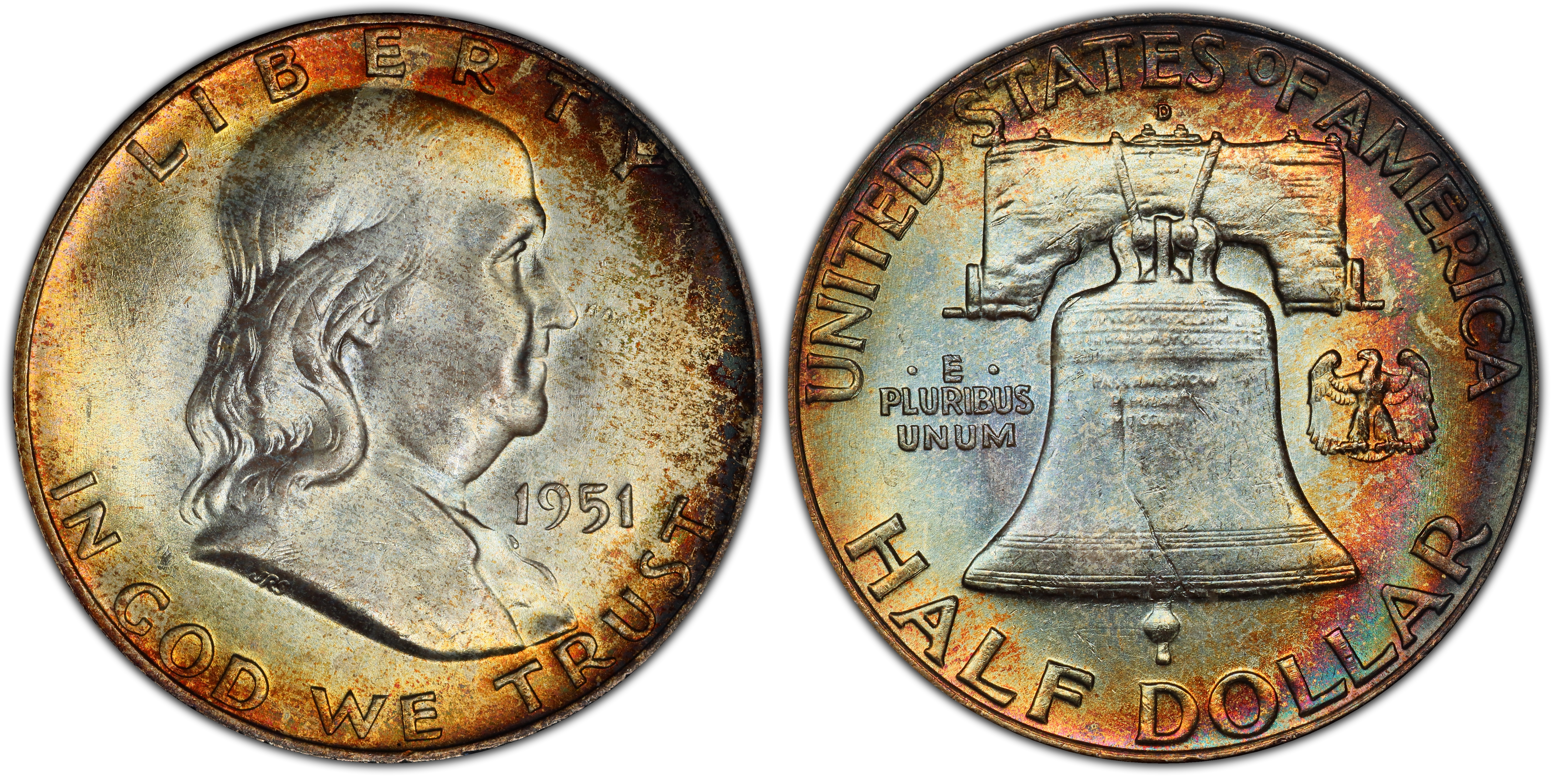 1951-D 50C (Regular Strike) Franklin Half Dollar - PCGS CoinFacts