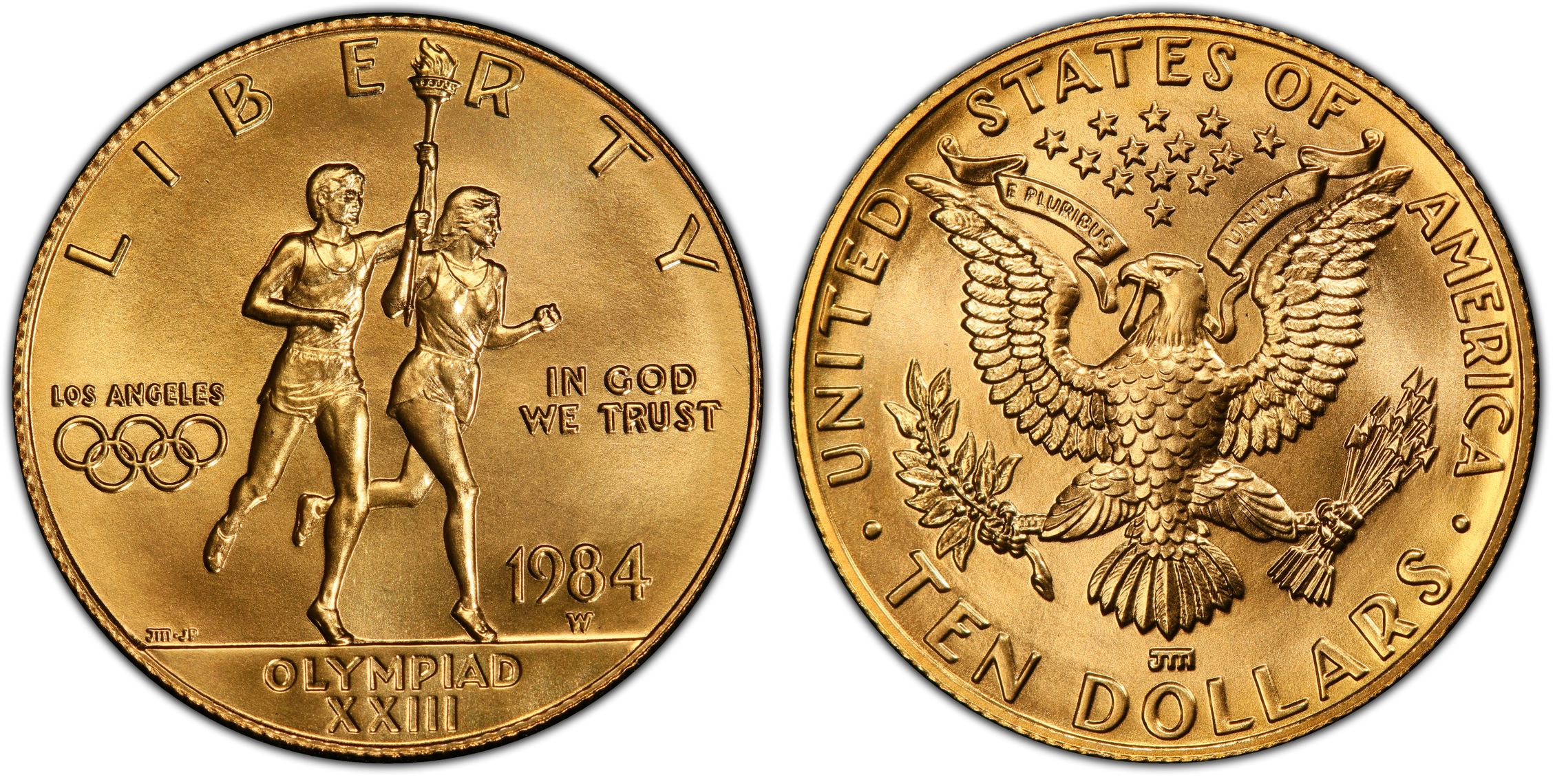 1984-W $10 Olympic (Regular Strike) Modern Gold Commemorative - PCGS ...