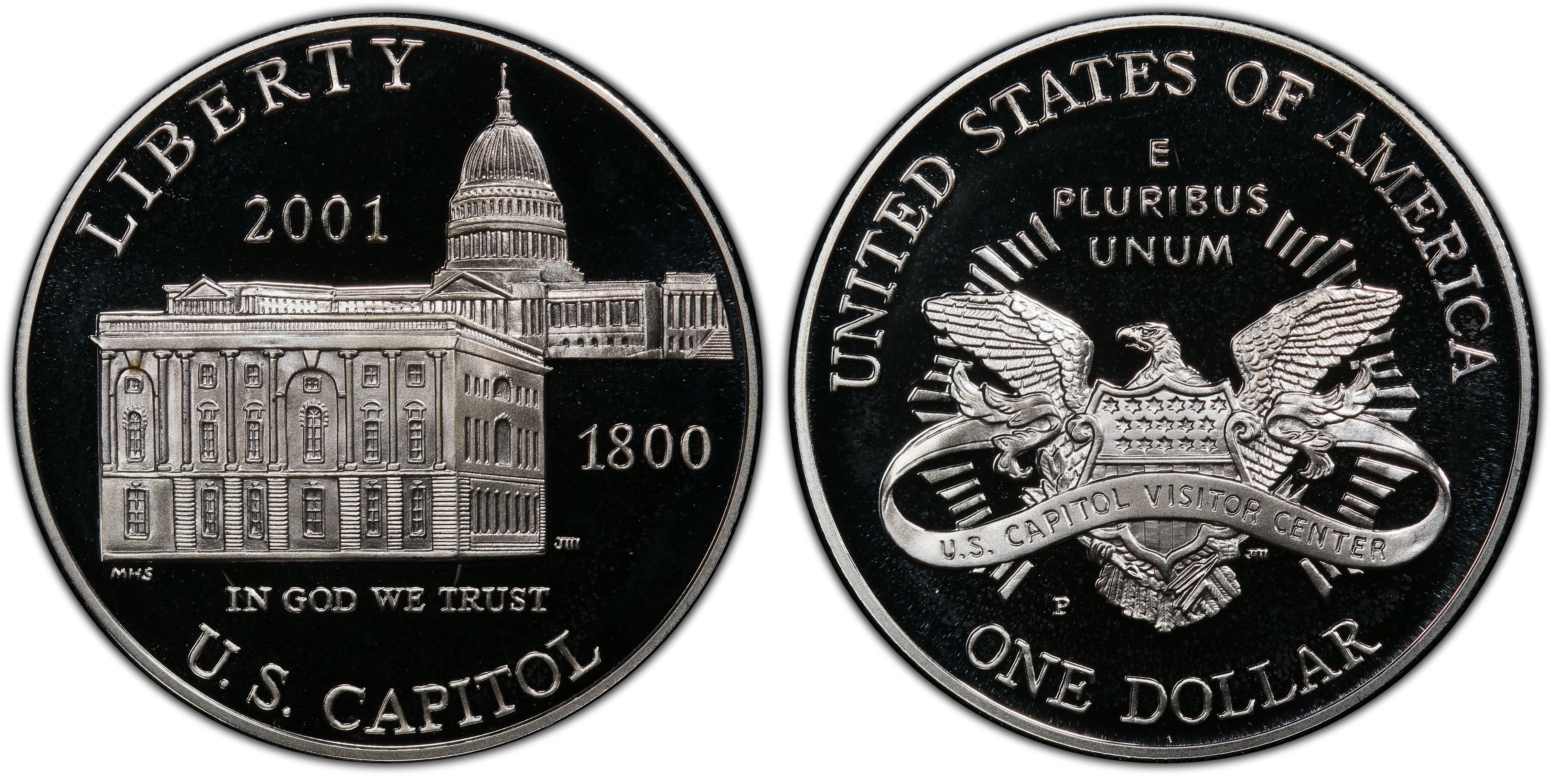 2001-P Capitol Visitor Center Silver Commemorative Dollar PR69DCAM PCGS Proof 69 