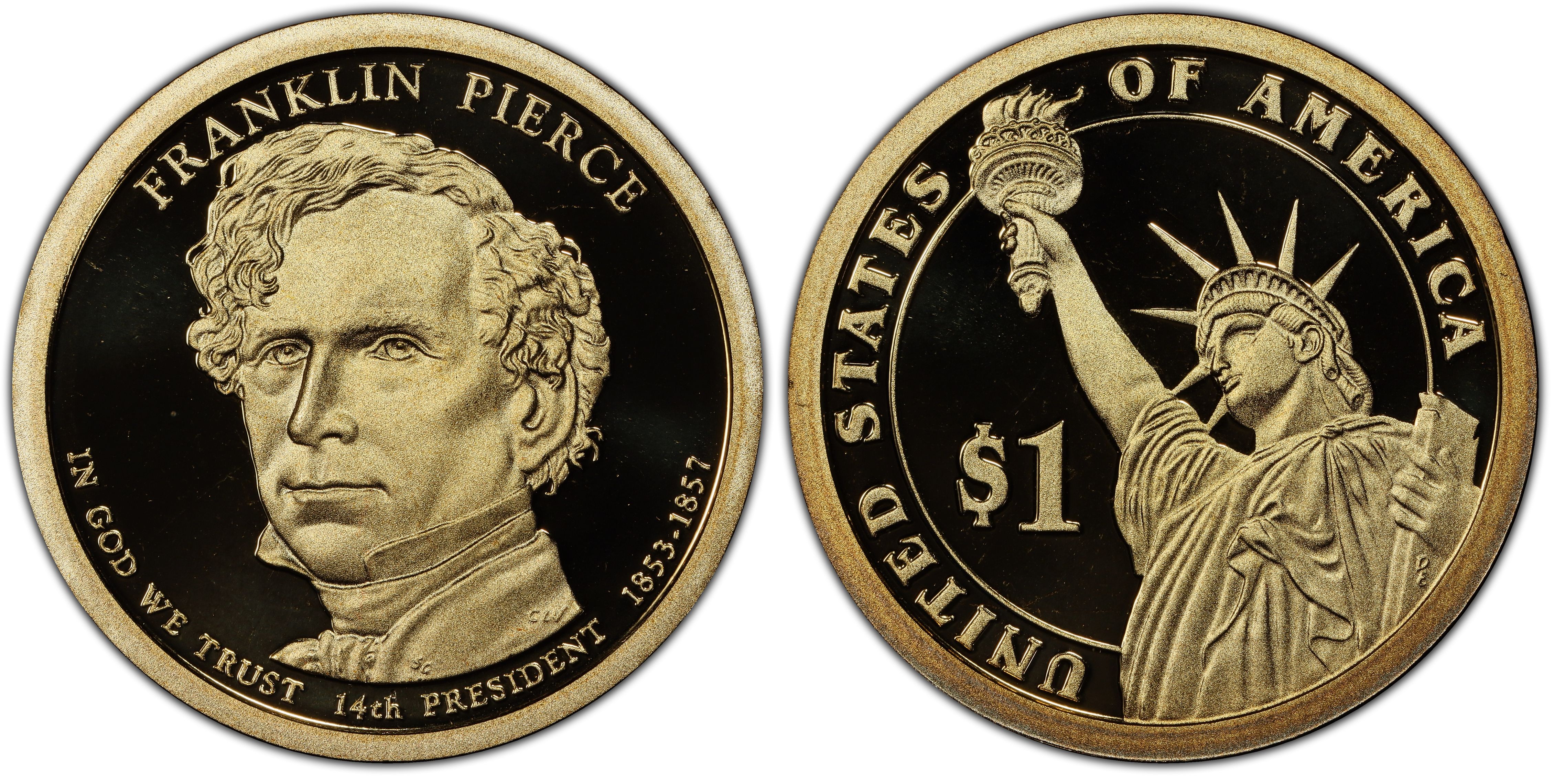2010 S Franklin Pierce Presidential  *PROOF* Dollar Coin **FREE SHIPPING** 
