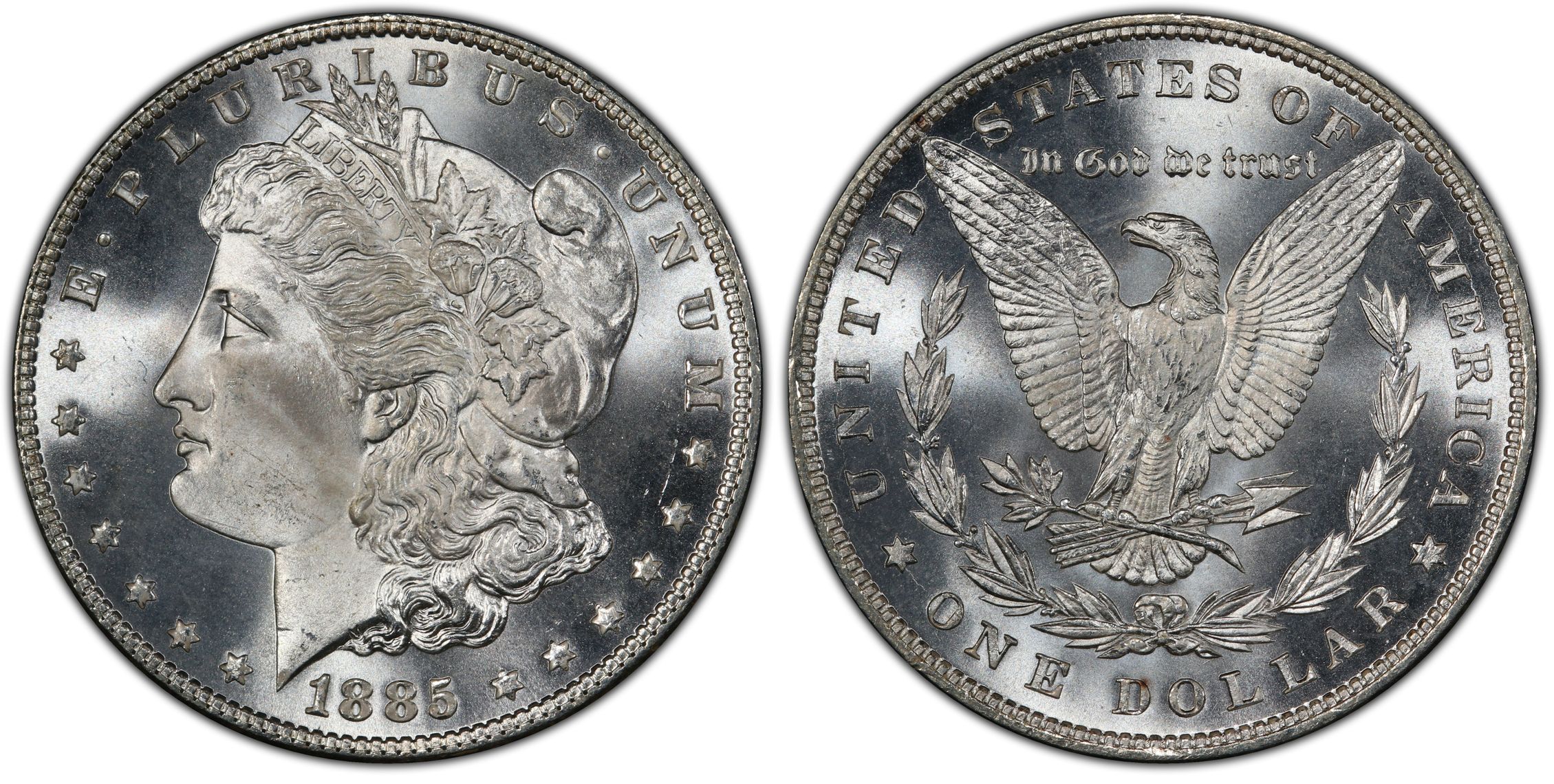 1885 1 Regular Strike Morgan Dollar PCGS CoinFacts